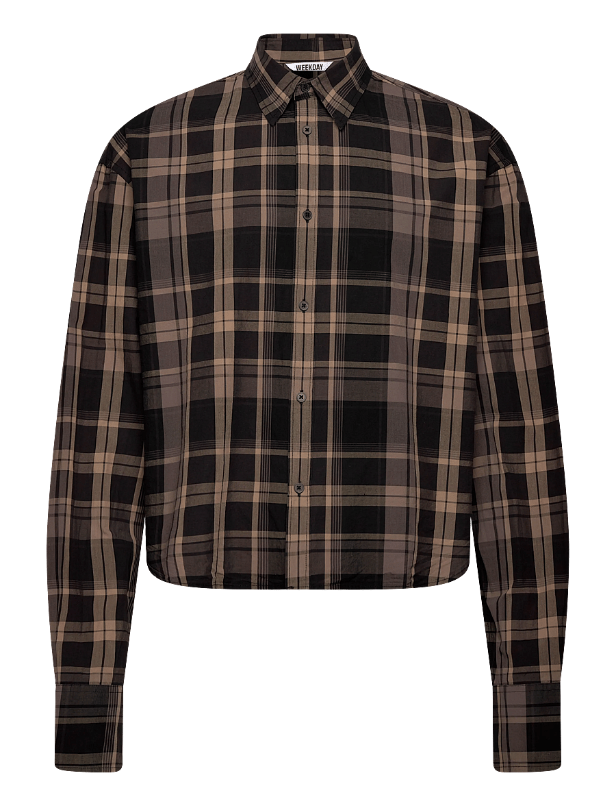 Weekday - Adam Long Sleeve Shirt - karierte hemden - black check - 0