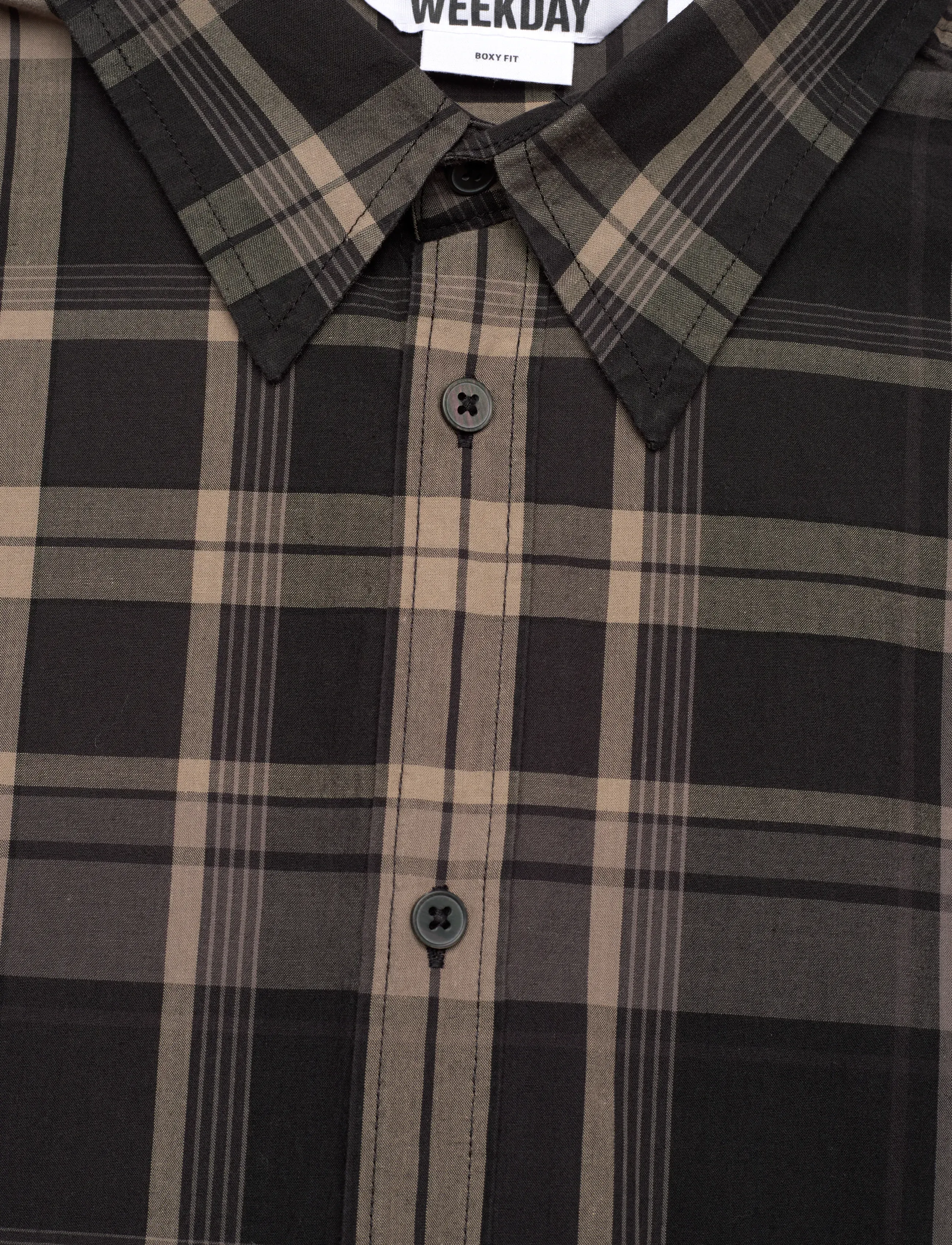 Weekday - Adam Long Sleeve Shirt - black check - 2