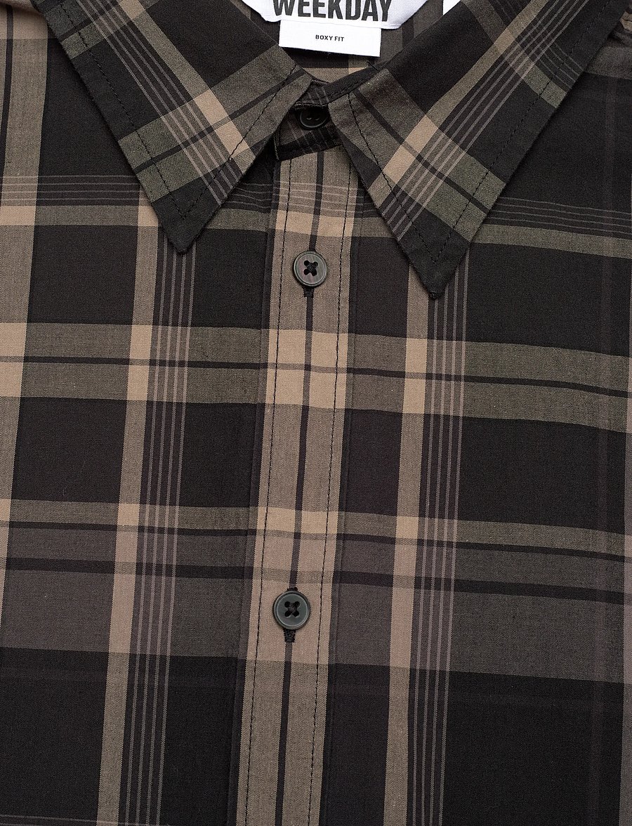 Weekday - Adam Long Sleeve Shirt - karierte hemden - black check - 2