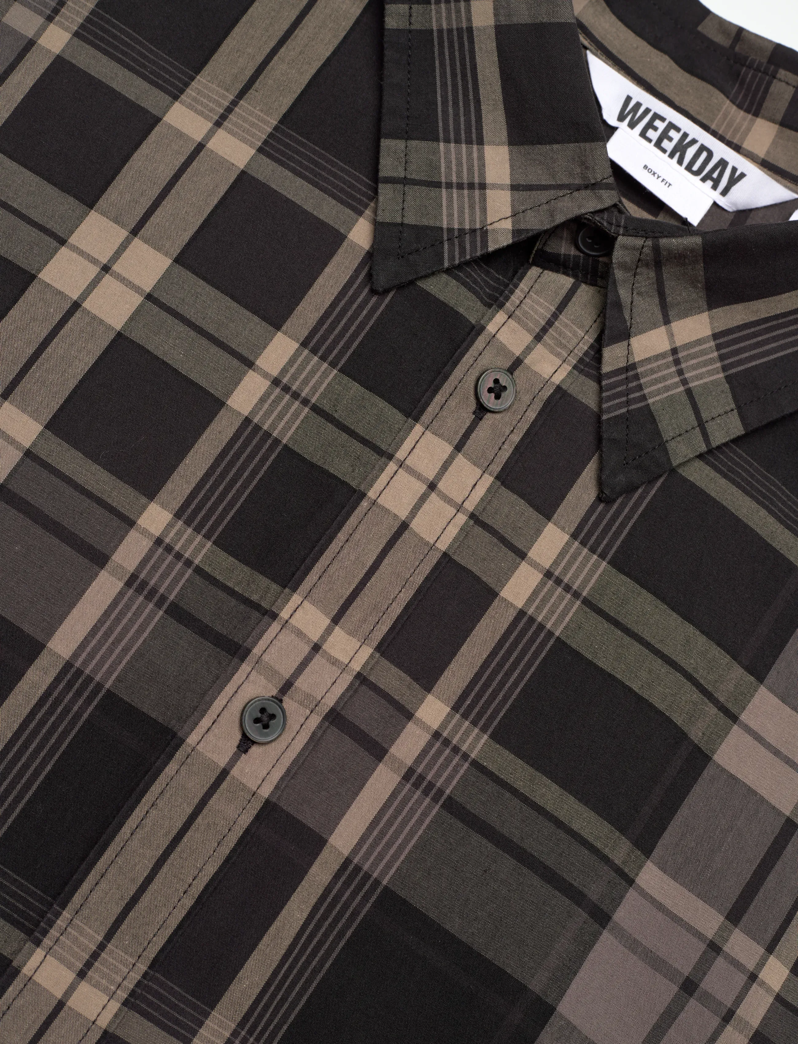 Weekday - Adam Long Sleeve Shirt - black check - 3