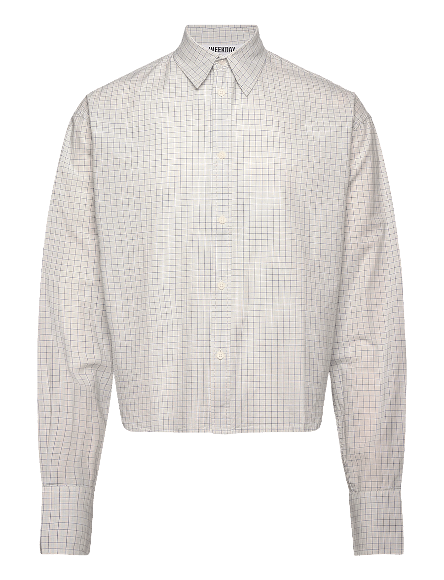 Weekday - Adam Long Sleeve Shirt - ternede skjorter - blue check - 0