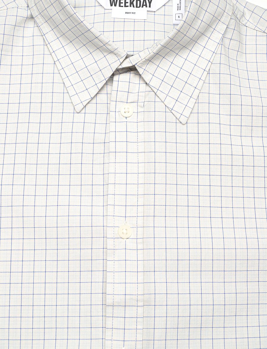 Weekday - Adam Long Sleeve Shirt - ternede skjorter - blue check - 2