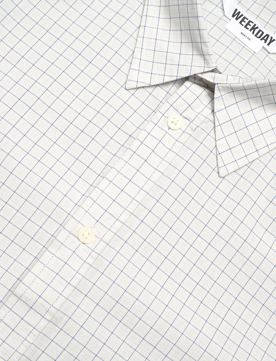 Weekday - Adam Long Sleeve Shirt - ternede skjorter - blue check - 3