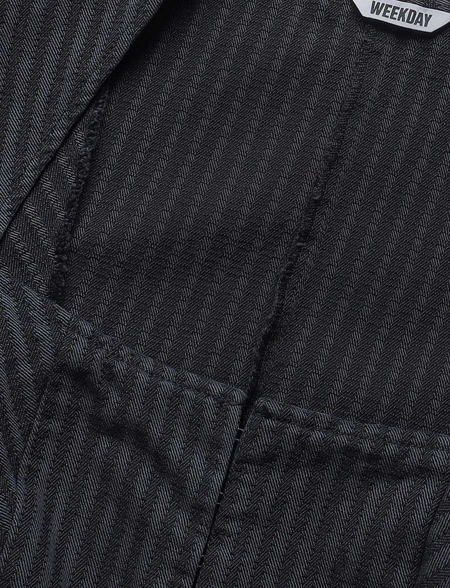 Weekday - Short-sleeved squareneck cotton top - short-sleeved blouses - black stripe - 2
