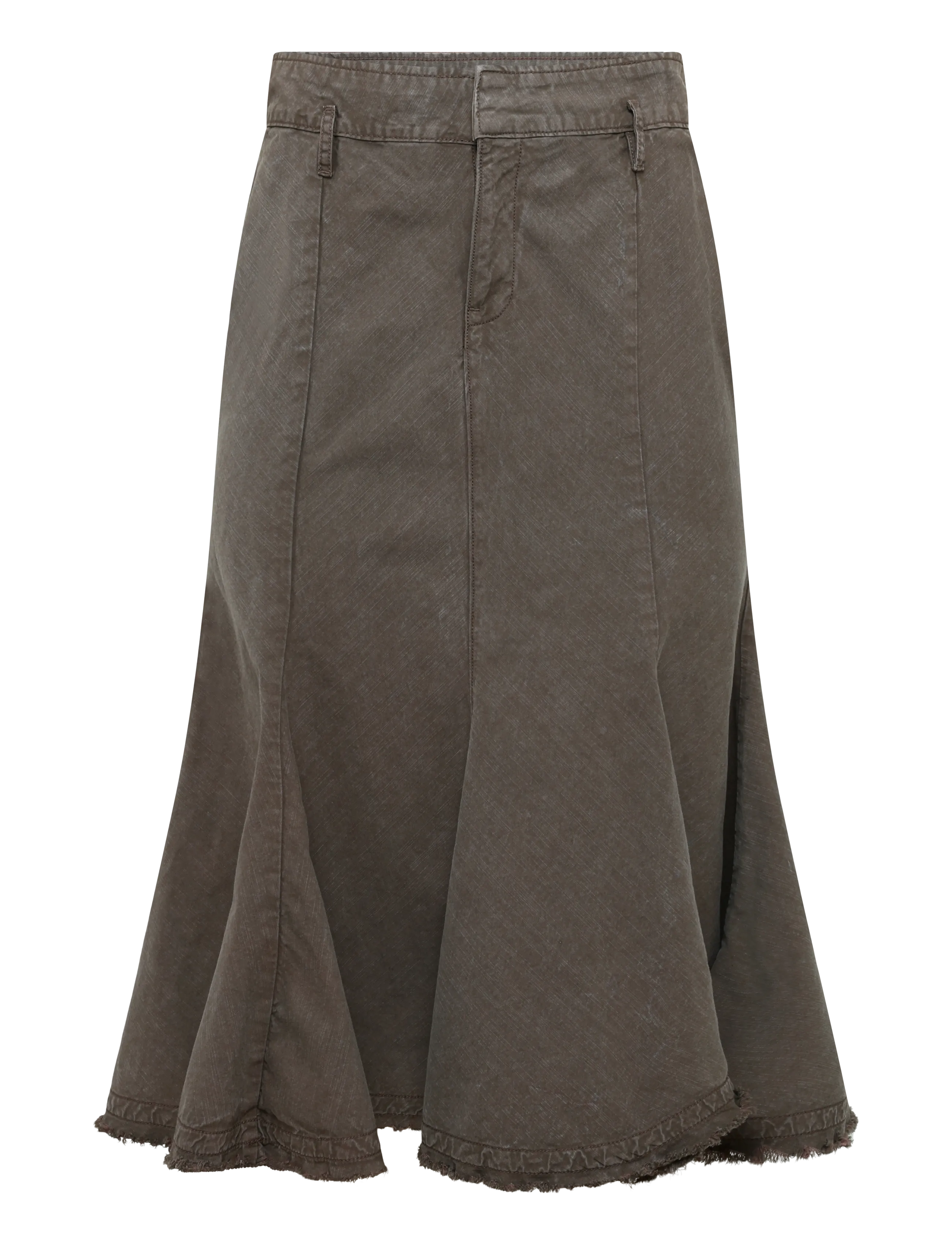 Weekday - Frayed cotton midi skirt - midi-röcke - dark grey - 1