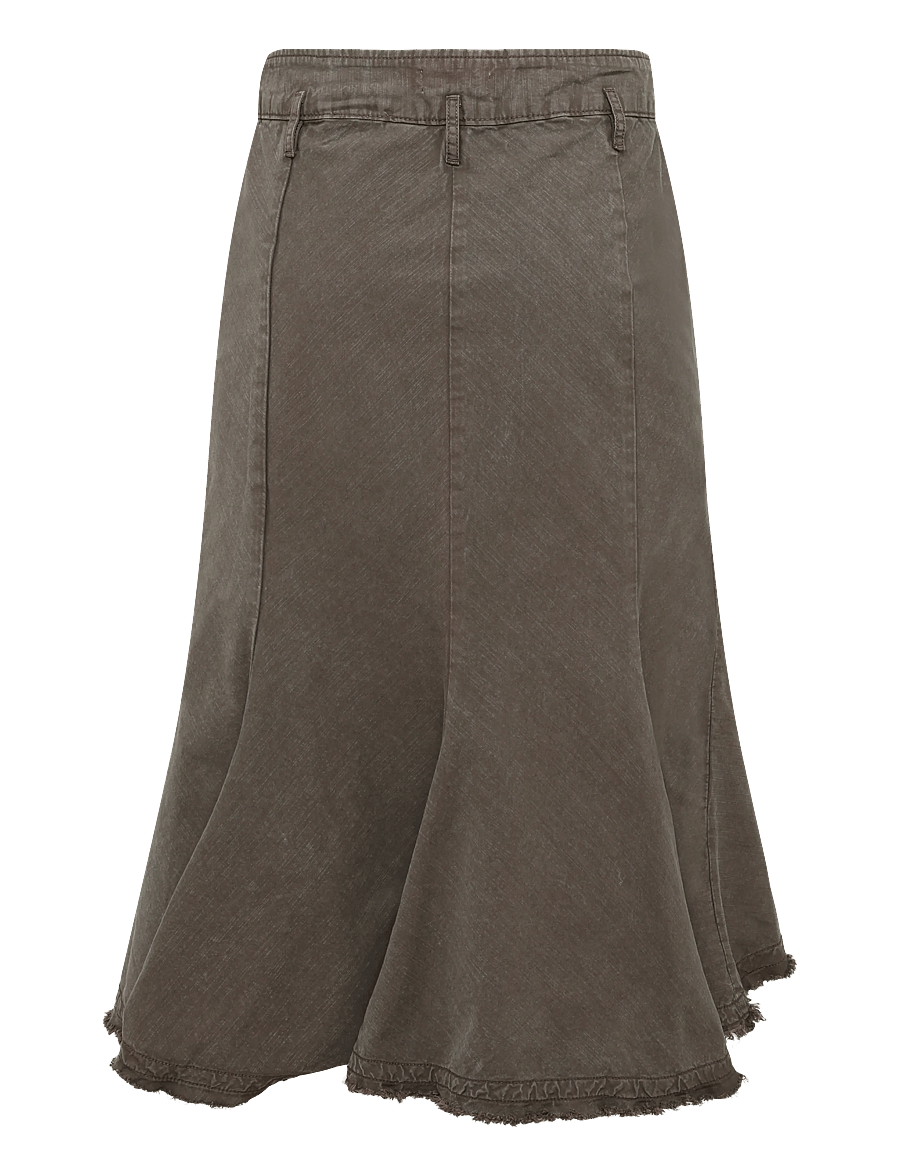 Weekday - Frayed cotton midi skirt - midi-röcke - dark grey - 2