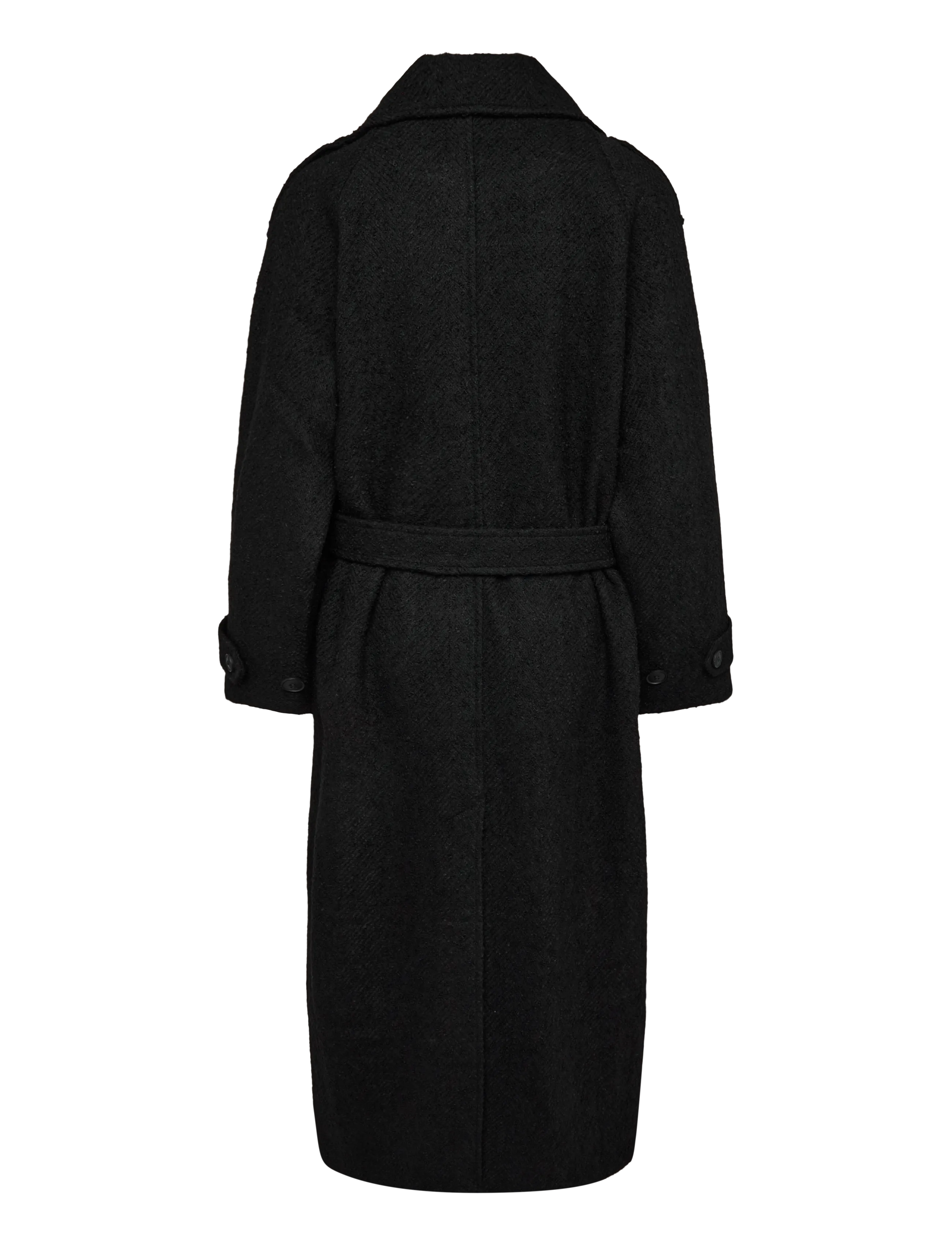 Weekday - Sansa Belted Woolblend Coat - black - 1