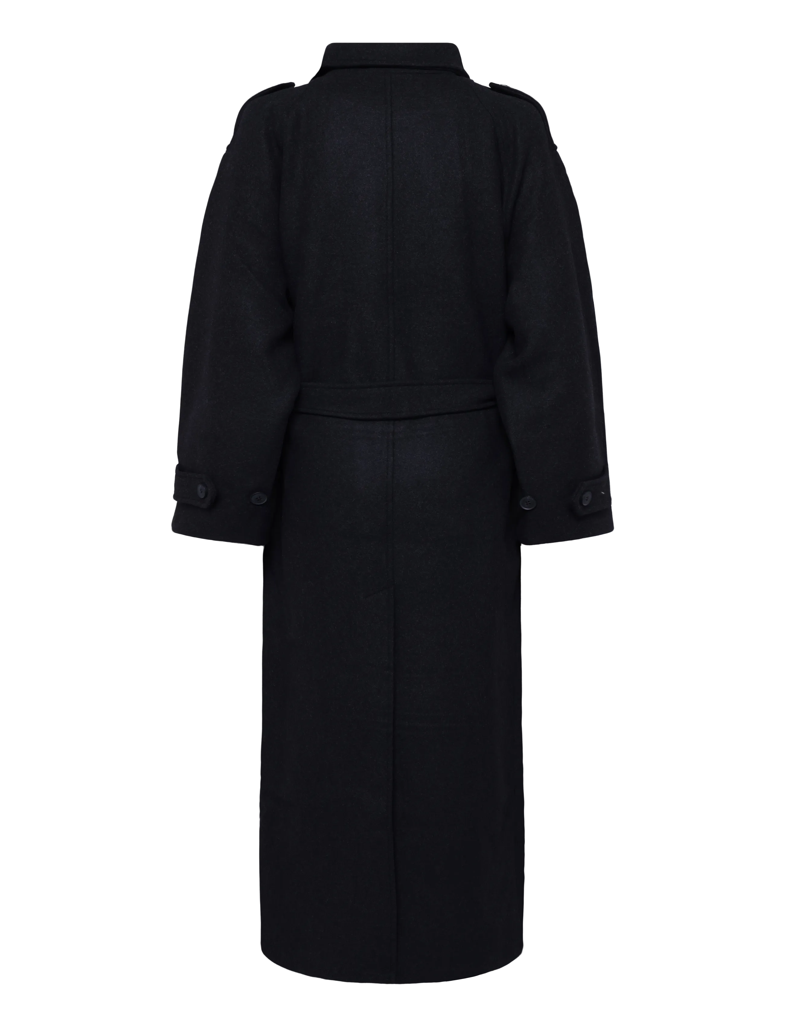 Weekday - Sansa Belted Woolblend Coat - dark grey melange - 1