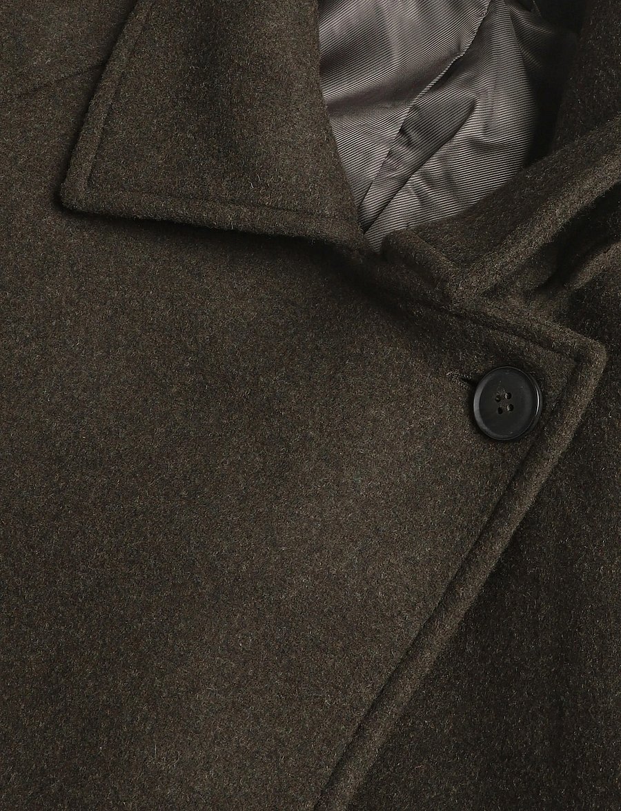 Weekday - Sansa Belted Woolblend Coat - winterjacken - dark khaki green - 2
