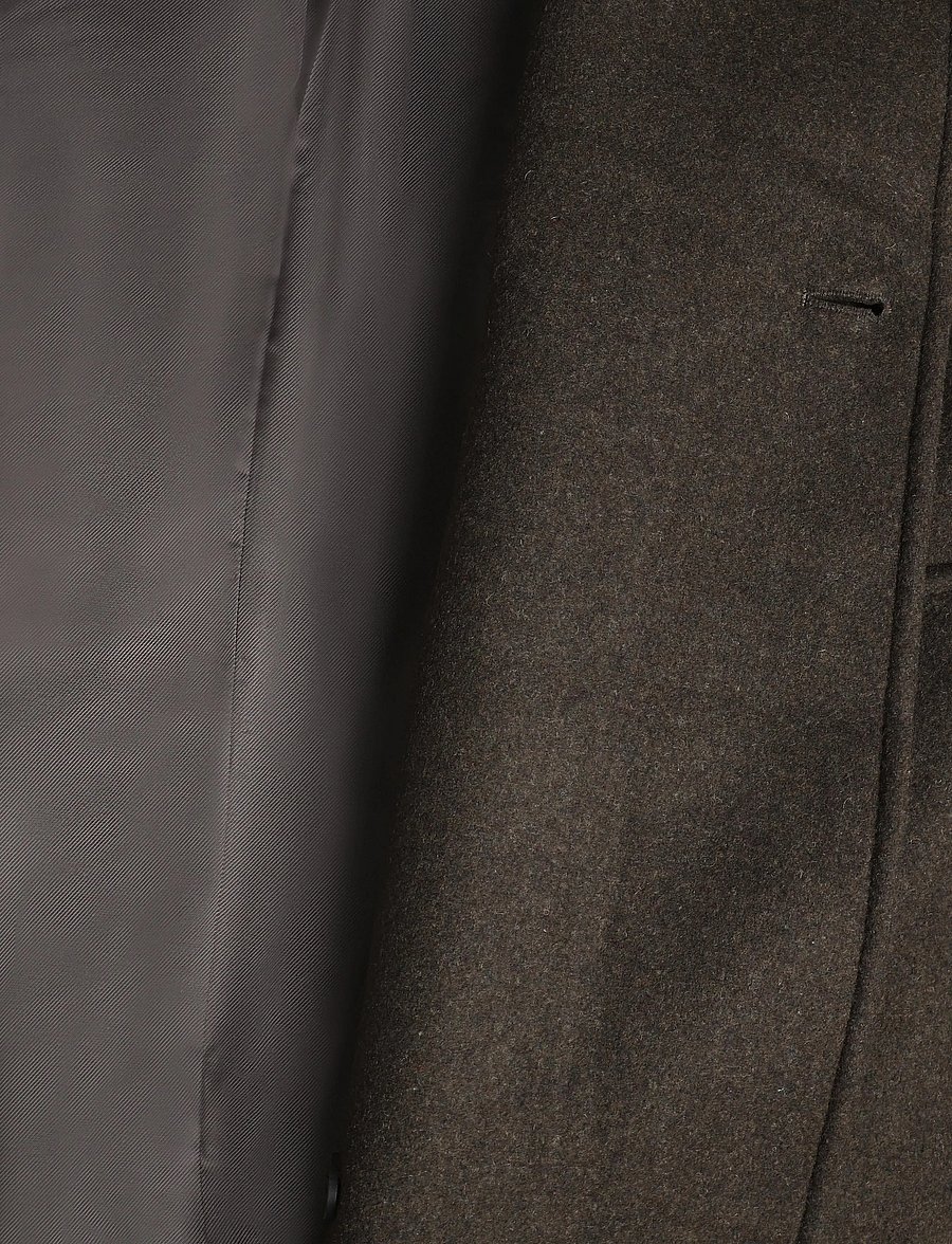 Weekday - Sansa Belted Woolblend Coat - winterjacken - dark khaki green - 4