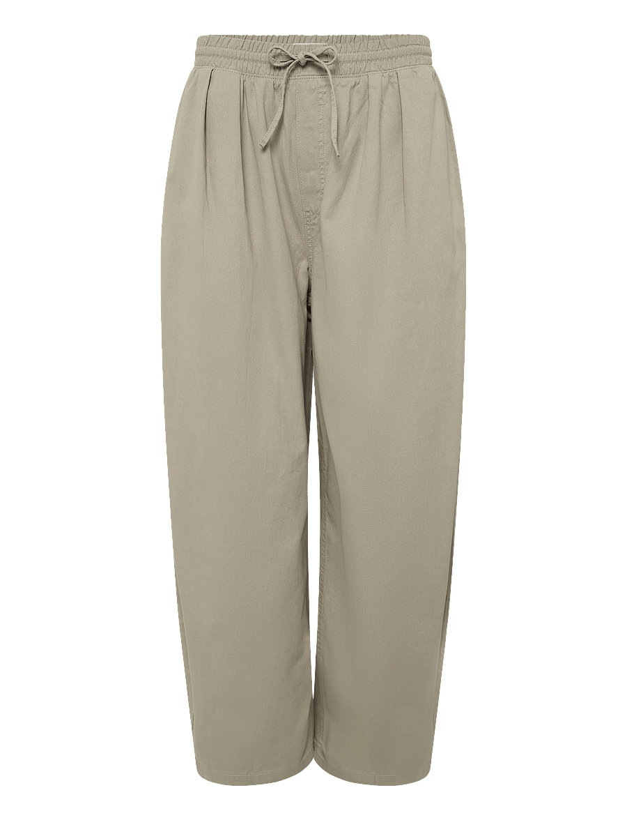 Weekday - Barrel Pull-on Trousers - casual trousers - beige - 1