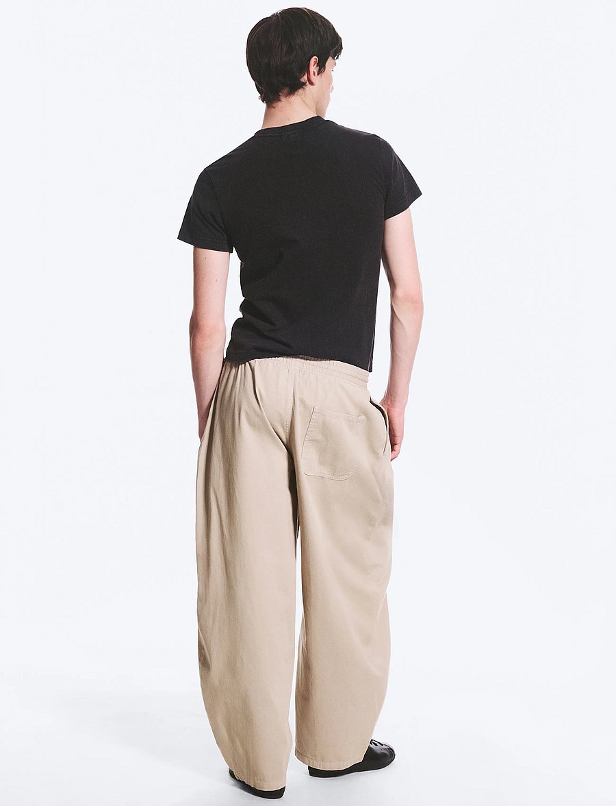 Weekday - Barrel Pull-on Trousers - casual trousers - beige - 4
