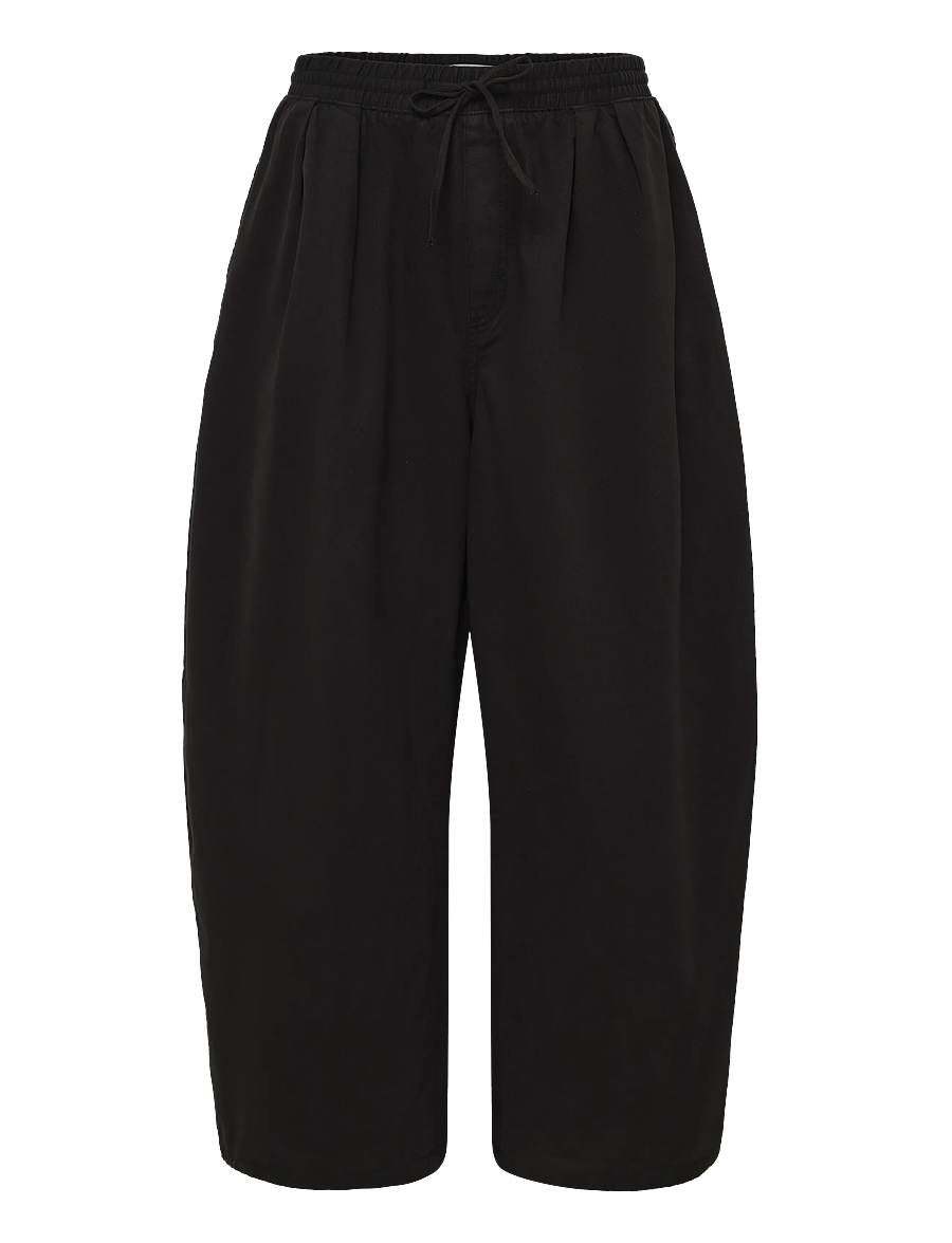 Weekday - Barrel Pull-on Trousers - casual trousers - black - 1