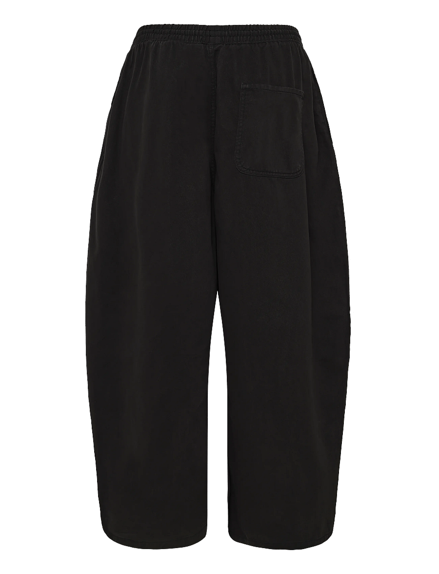 Weekday - Barrel Pull-on Trousers - casual trousers - black - 2