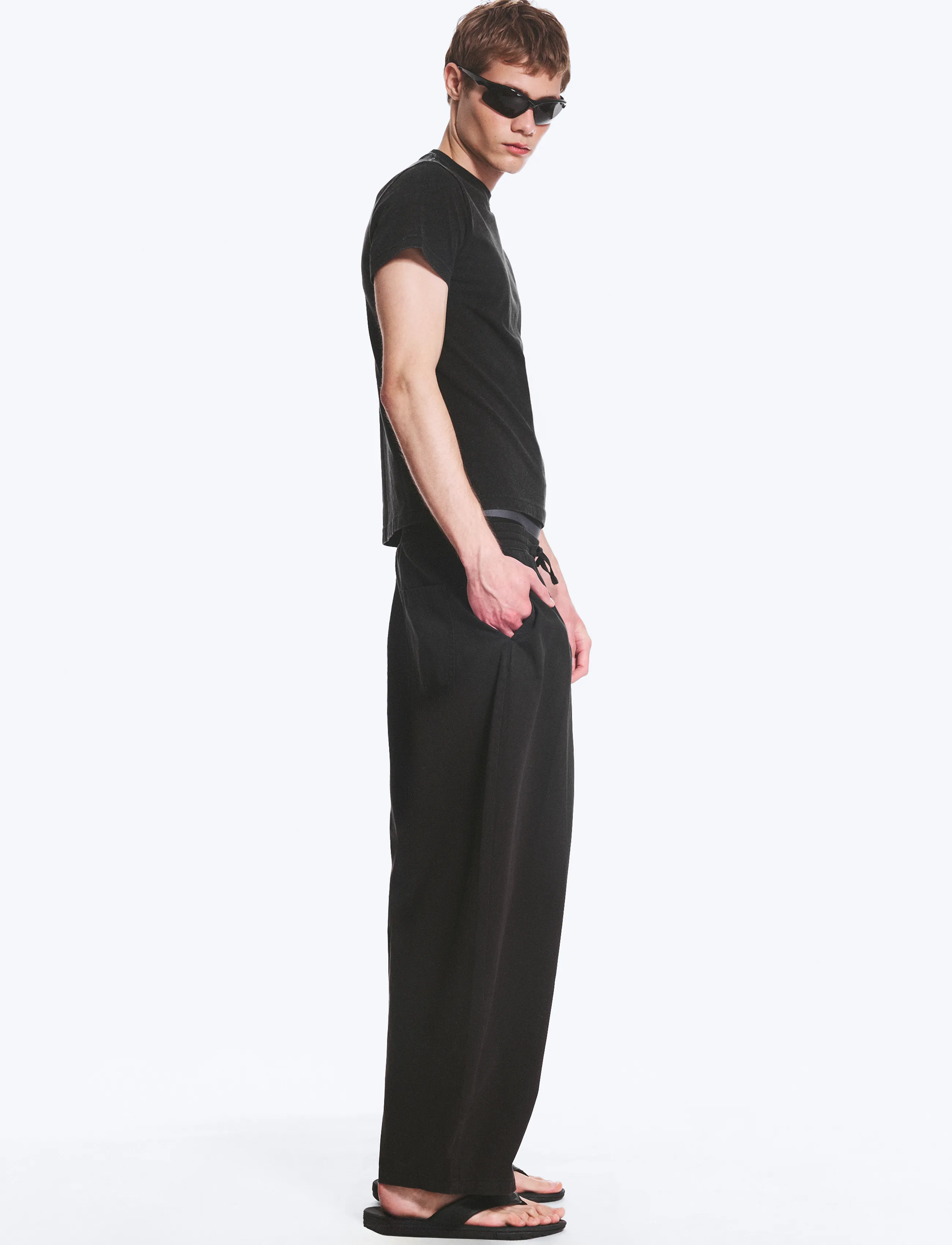 Weekday - Cocoon Pull On Trousers - casual bukser - black - 3