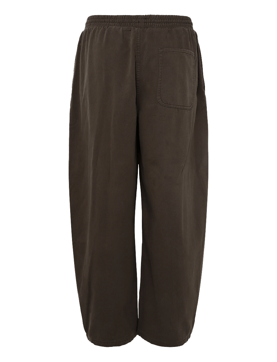Weekday - Barrel Pull-on Trousers - casual byxor - dark brown - 1