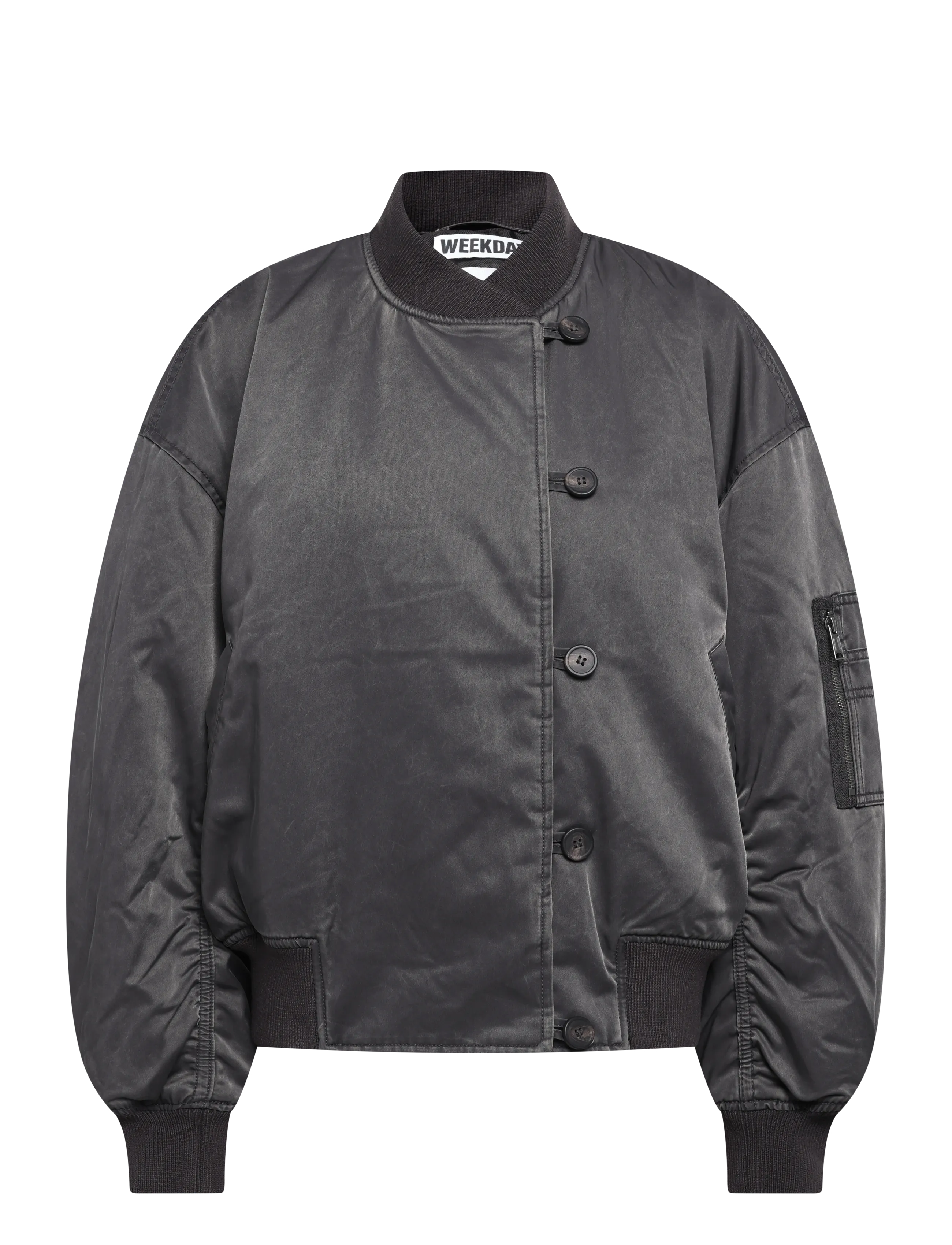Weekday Rey Oversize Bomber Jacket - Young - DARK GREY / grey