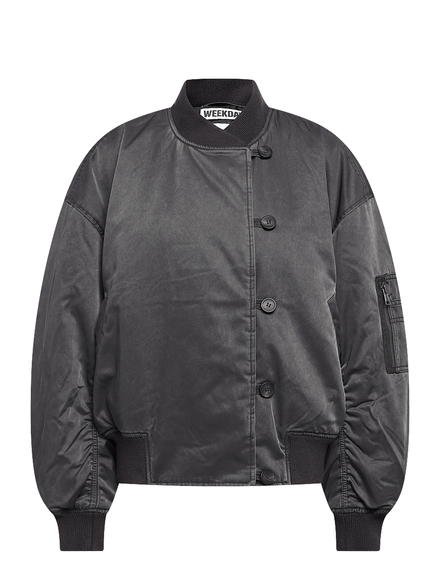 Weekday - Rey Oversize Bomber Jacket - bomberjakker - dark grey - 0