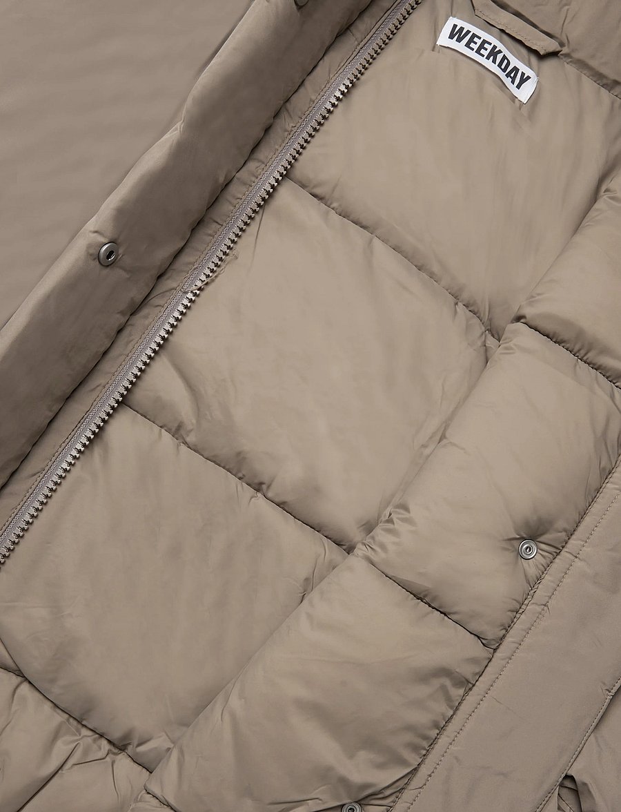 Weekday - Clean puffer jacket - winterjacken - mole - 4