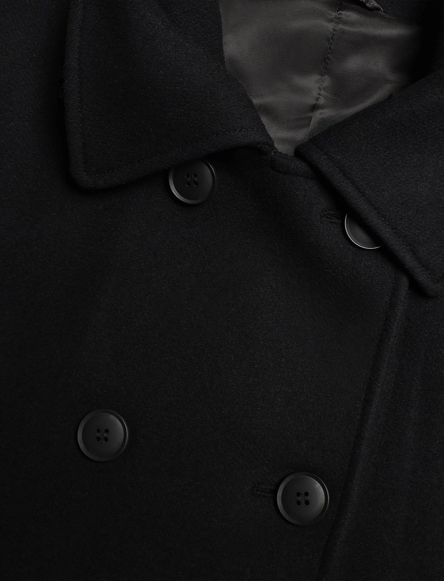 Weekday - Gale Woolblend Coat - vinterjakker - black dark - 2