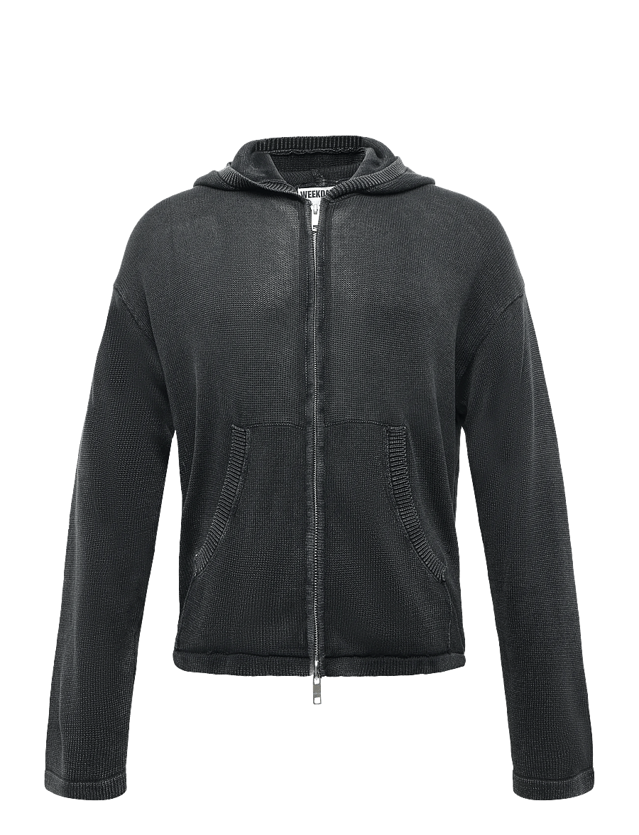 Weekday - Zip-Through Hoodie - hættetrøjer - black - 0