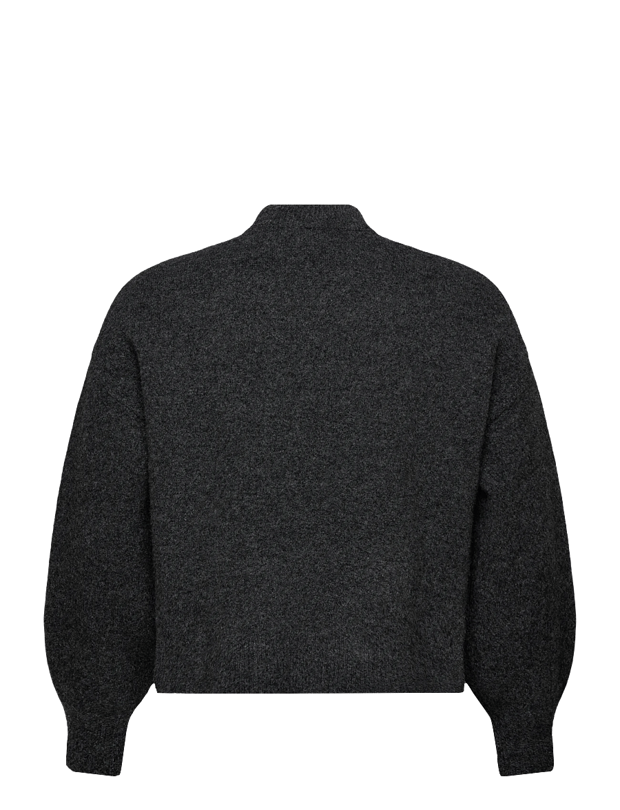 Weekday - Relaxed woolblend jumper - rollkragenpullover - dark grey melange - 1