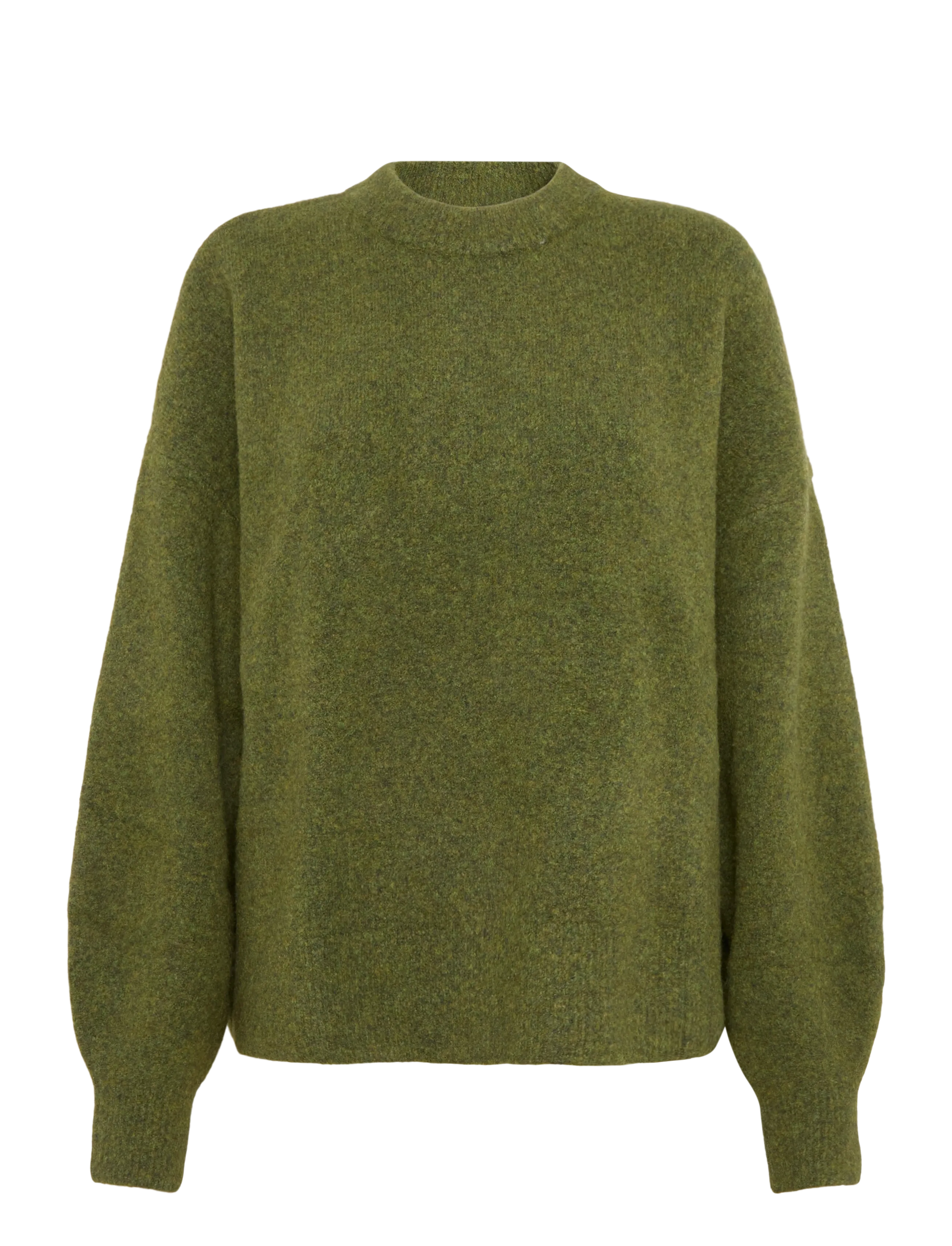 Weekday Relaxed woolblend jumper - Knitwear - KHAKI MELANGE / khaki/green