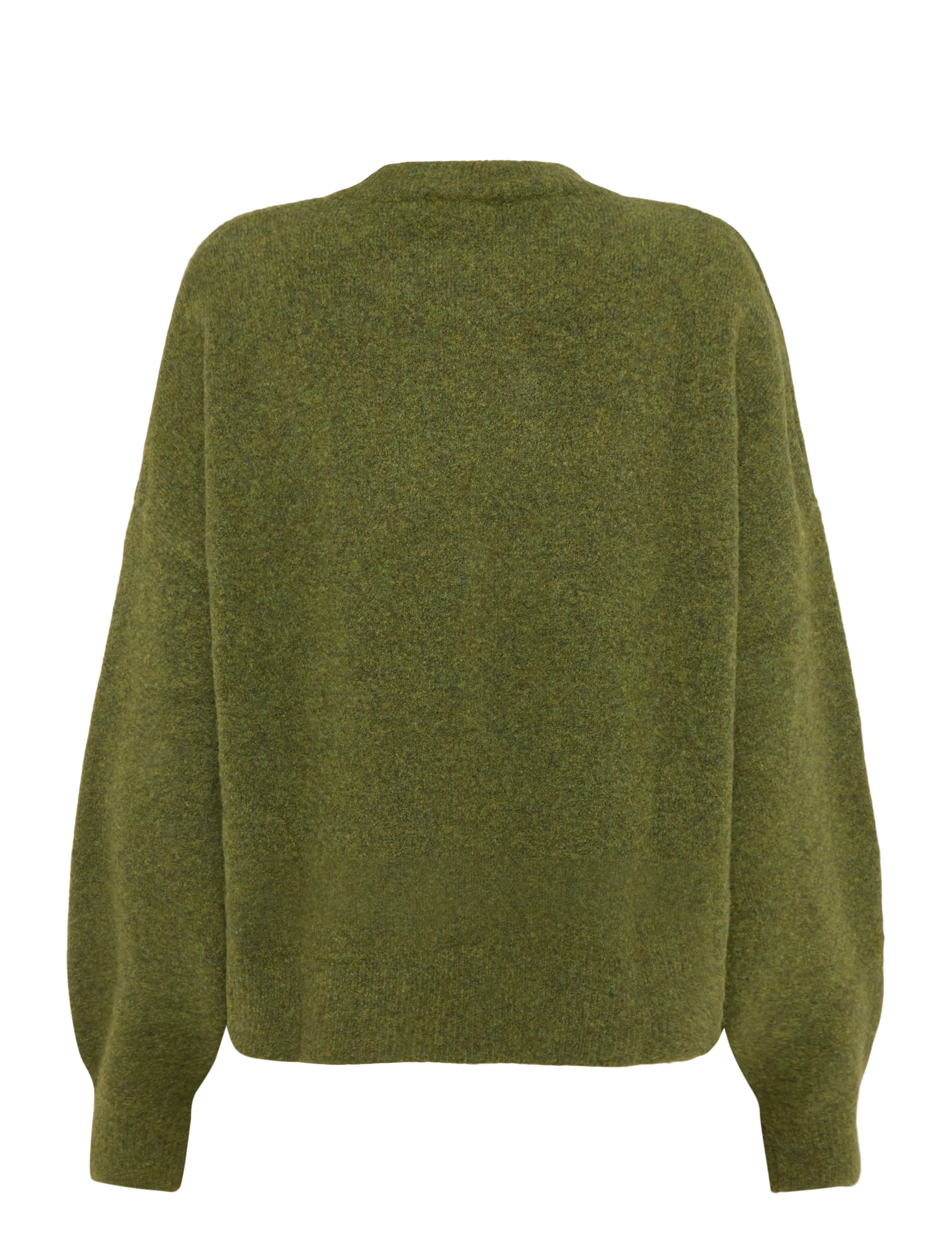 Weekday - Relaxed woolblend jumper - turtlenecks - khaki melange - 1
