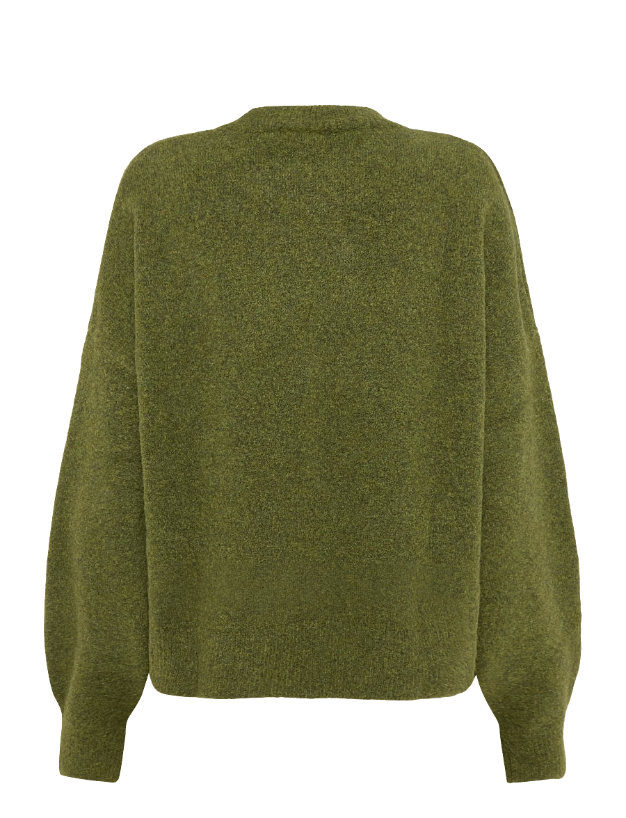 Weekday - Relaxed woolblend jumper - turtlenecks - khaki melange - 1