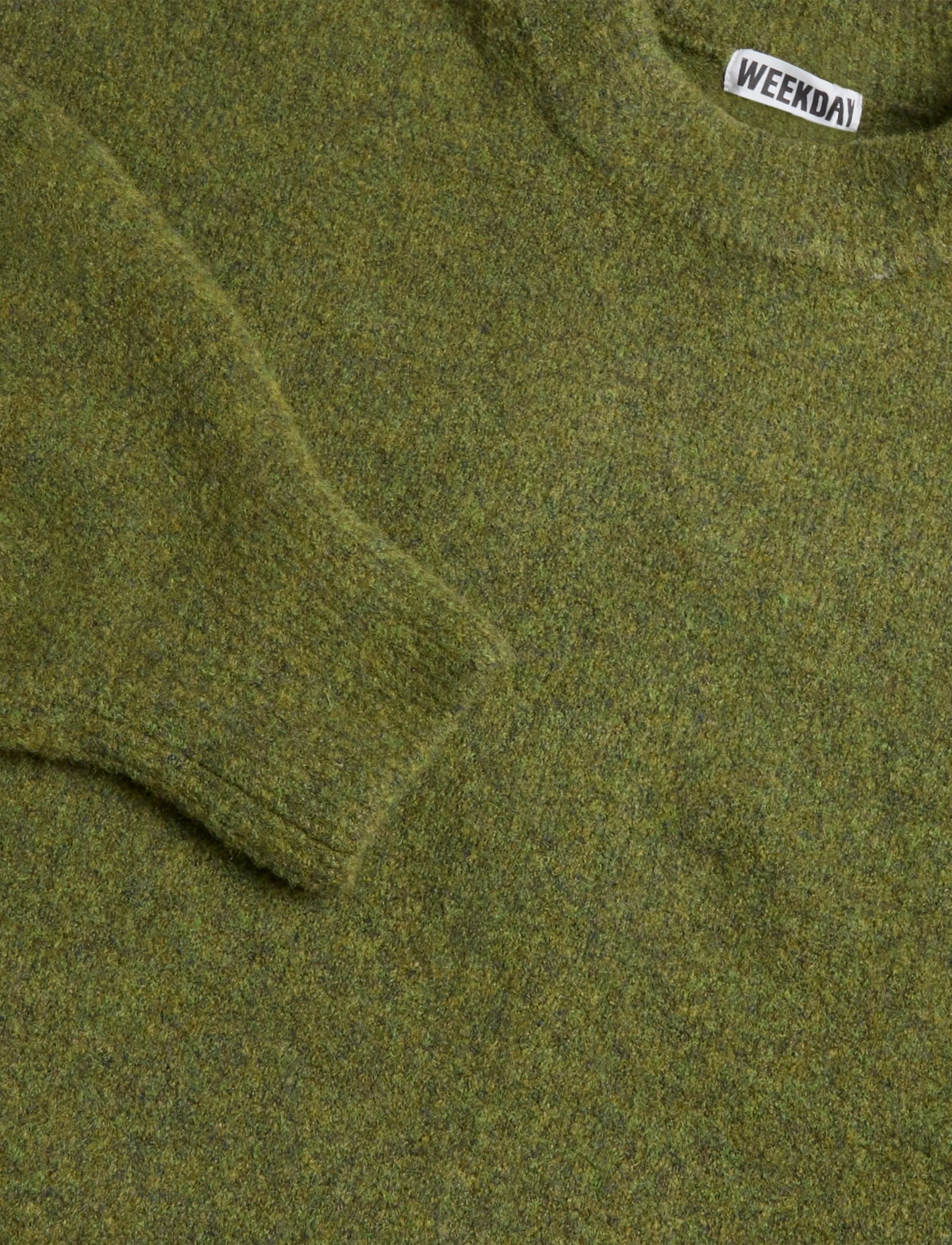 Weekday - Relaxed woolblend jumper - turtlenecks - khaki melange - 2