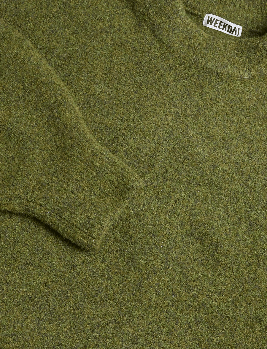 Weekday - Relaxed woolblend jumper - turtlenecks - khaki melange - 2