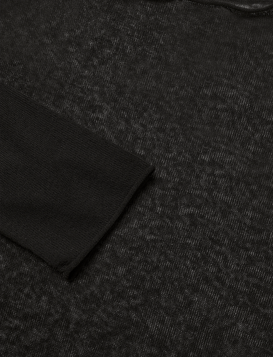 Weekday - Linen Blend Jumper - striktrøjer - black - 2