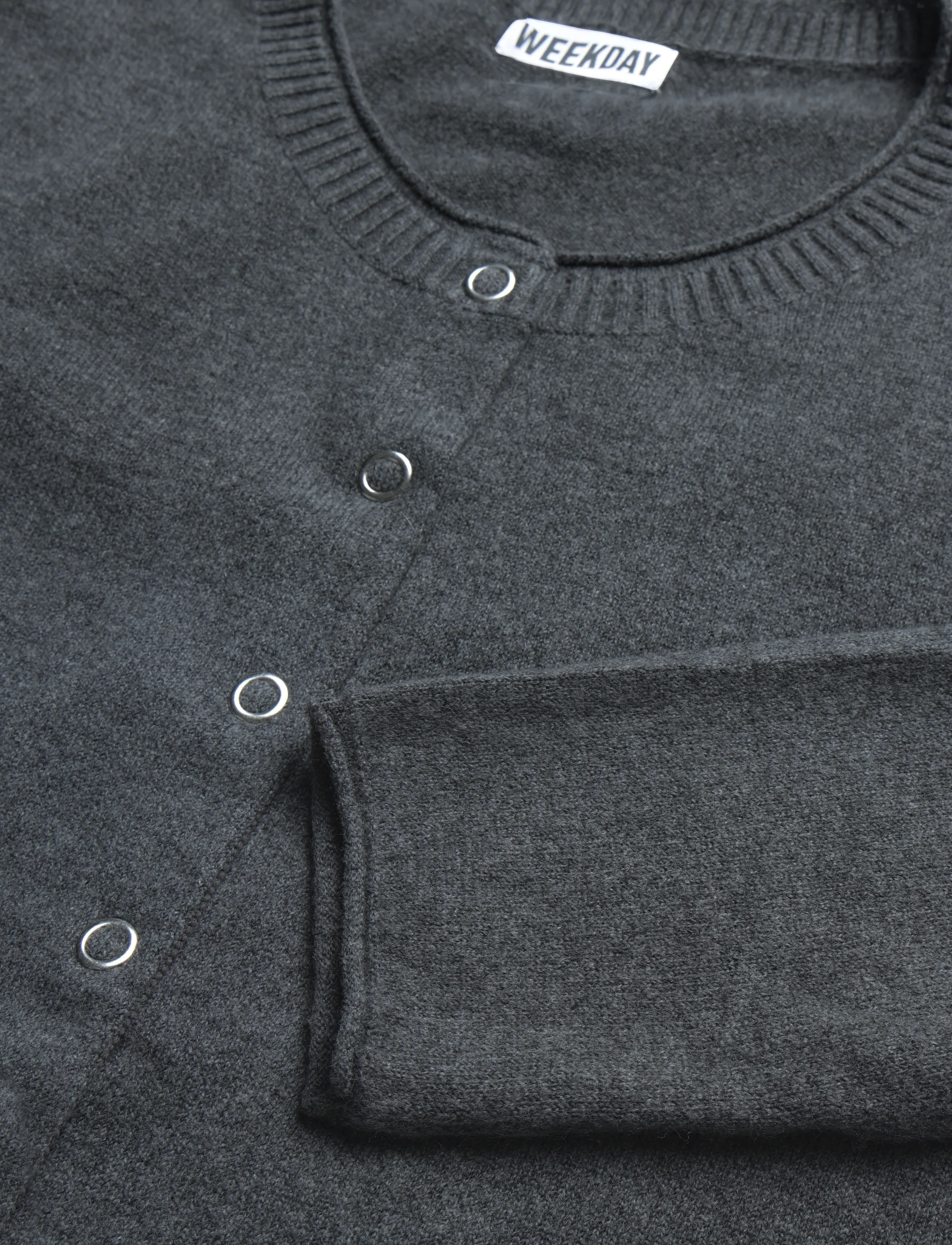 Weekday - Fitted Cardigan - kardiganid - grey melange - 2