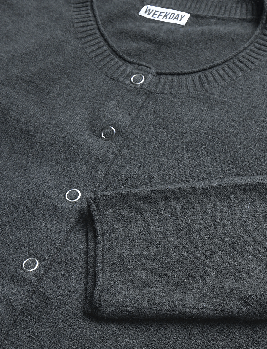 Weekday - Fitted Cardigan - strickjacken - grey melange - 2