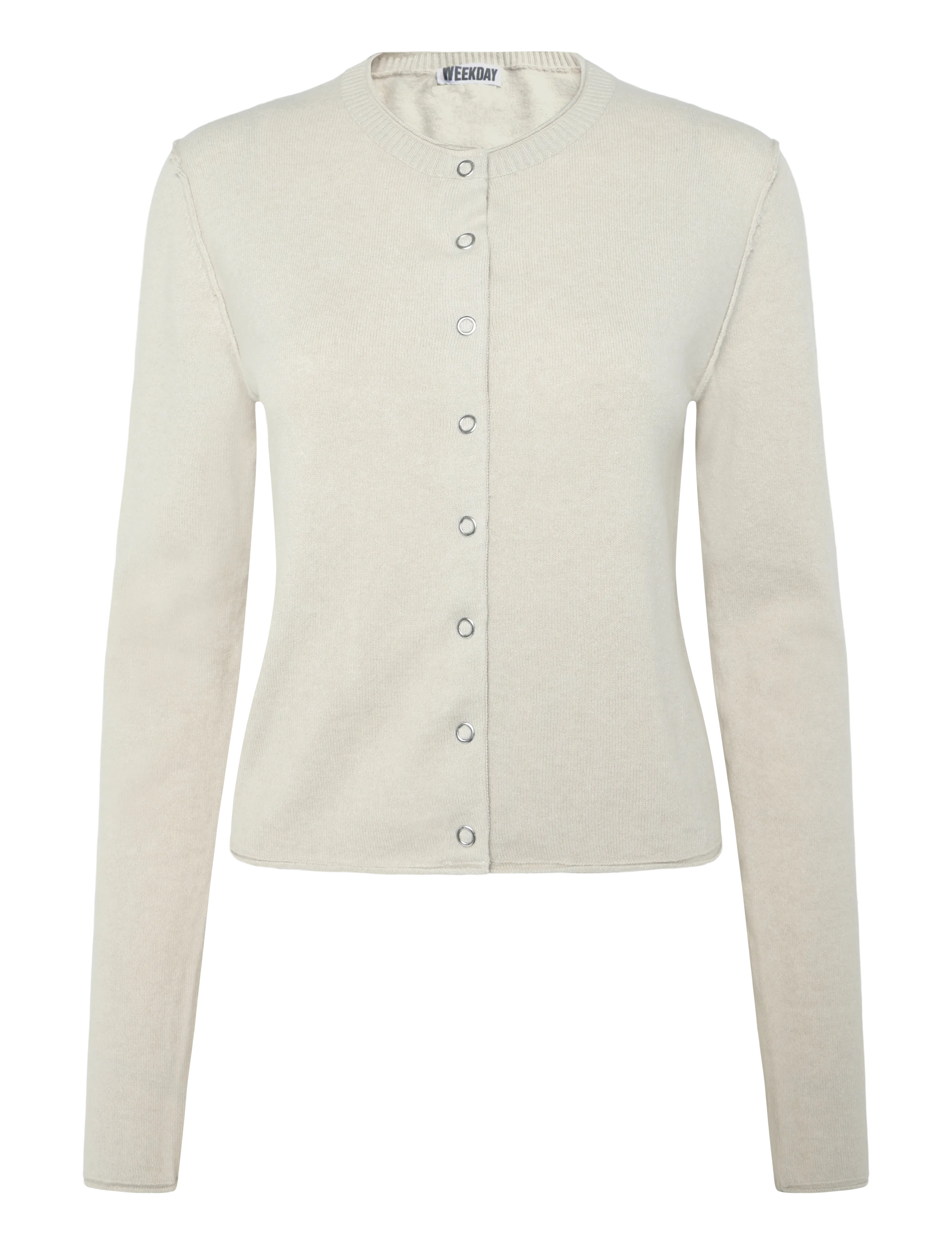 Weekday Fitted Cardigan - Knitwear - LIGHT BEIGE MELANGE / cream
