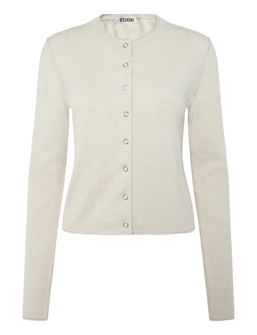 Weekday - Fitted Cardigan - strickjacken - light beige melange - 0