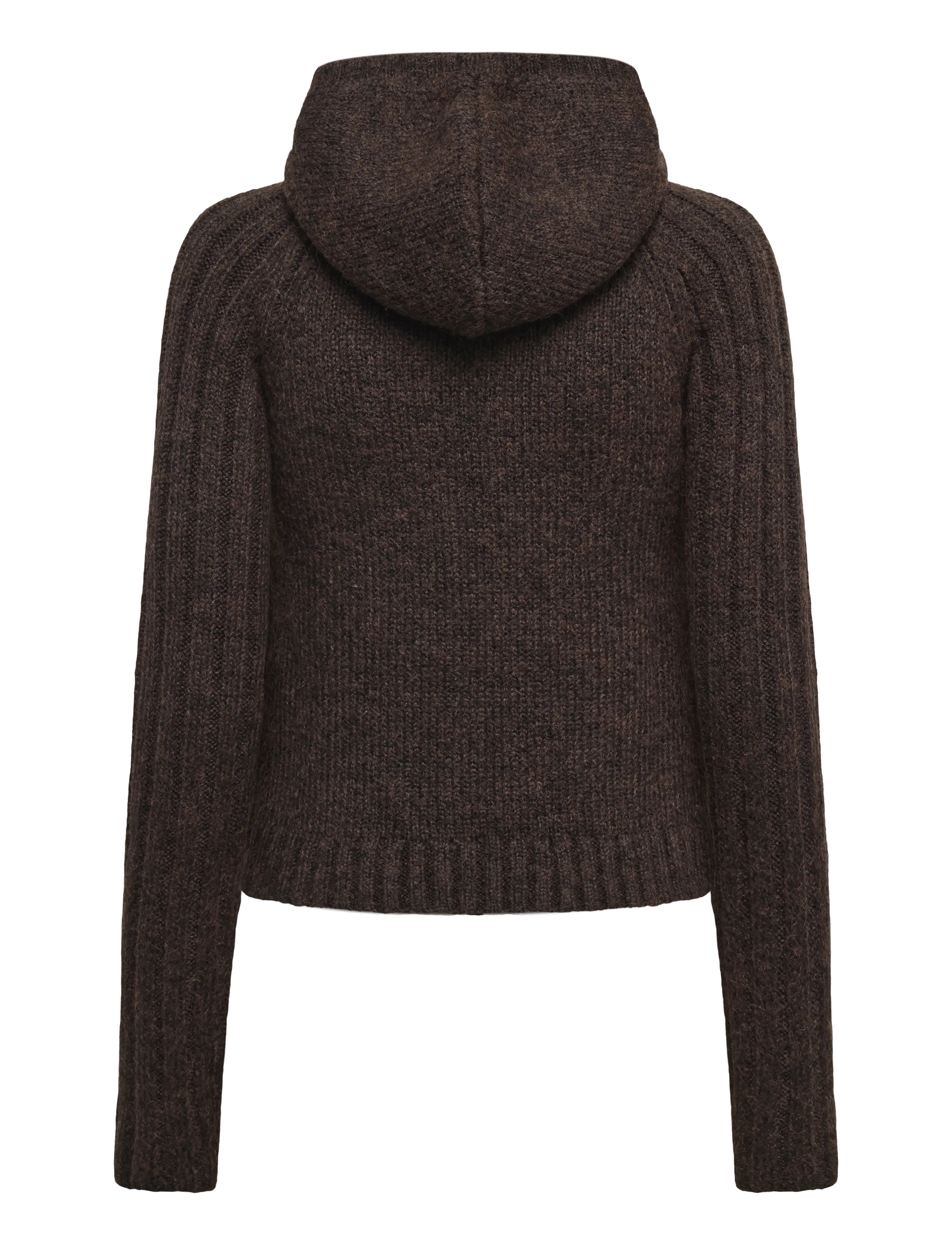Weekday - Knitted zip hoodie - dark brown - 1