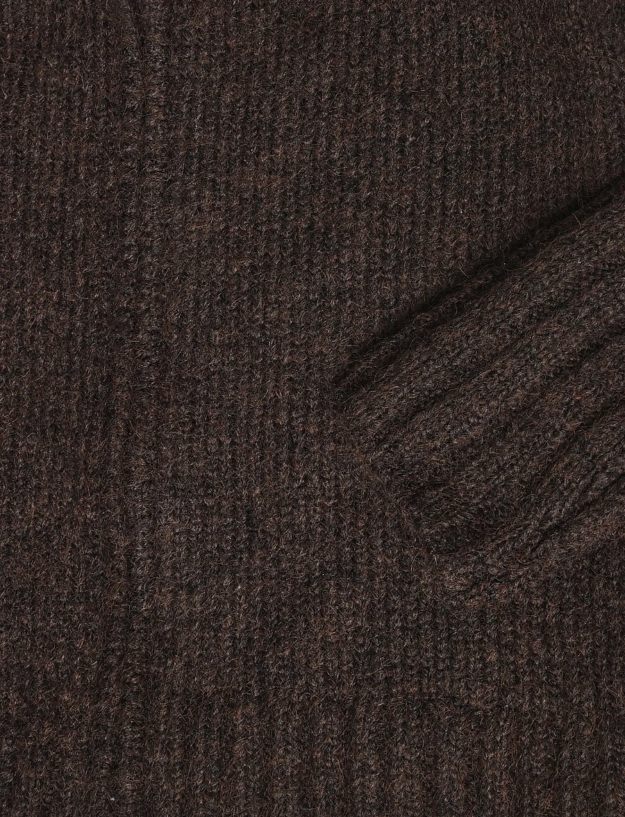 Weekday - Knitted zip hoodie - kapuzenpullover - dark brown - 3
