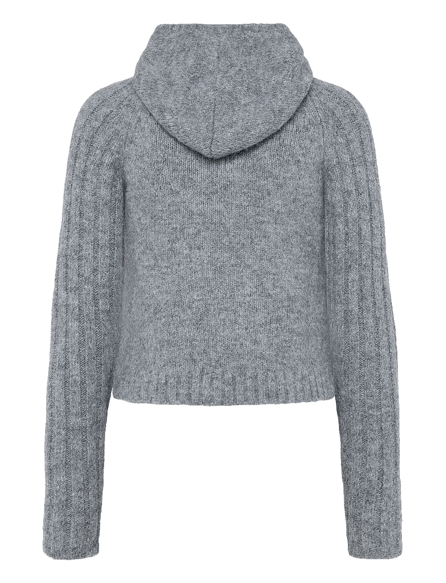 Weekday - Knitted zip hoodie - kapuutsiga pusad - grey melange - 1