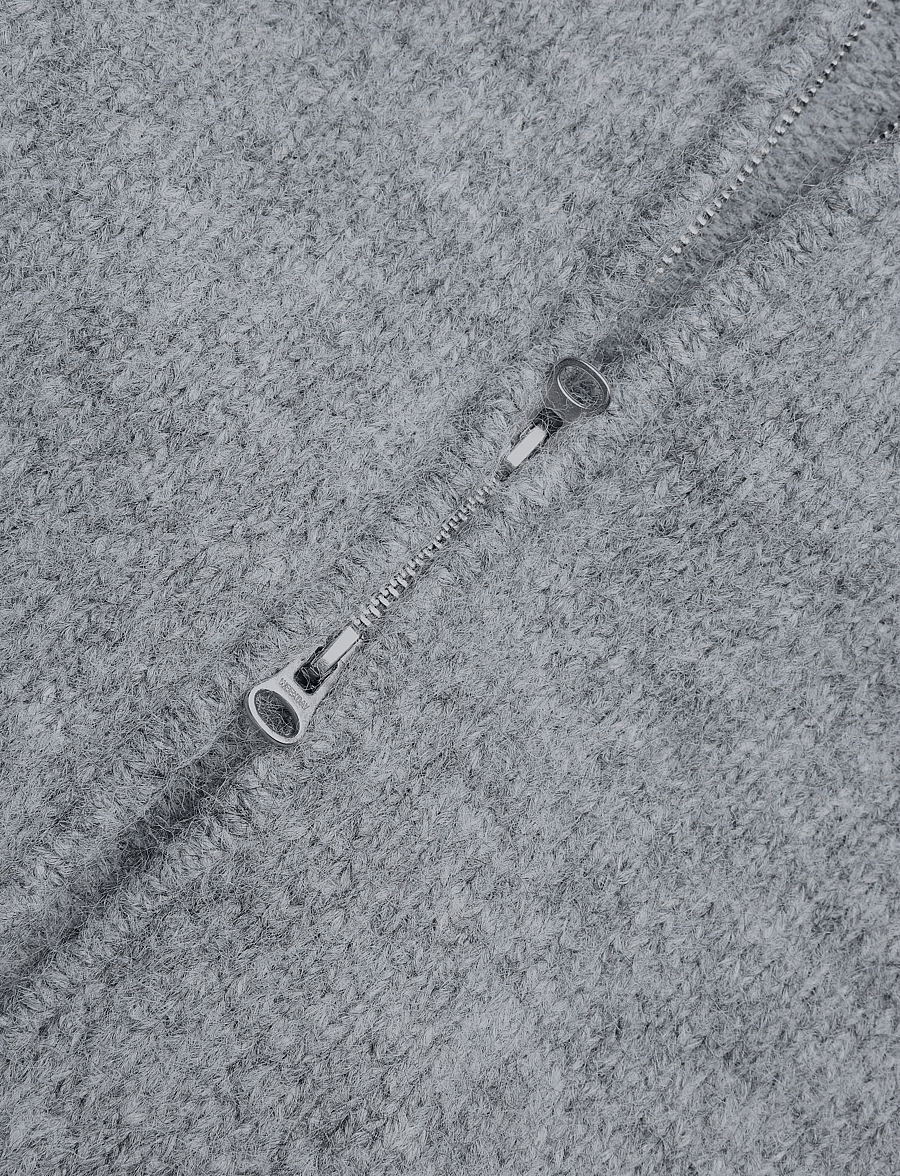 Weekday - Knitted zip hoodie - kapuutsiga pusad - grey melange - 3