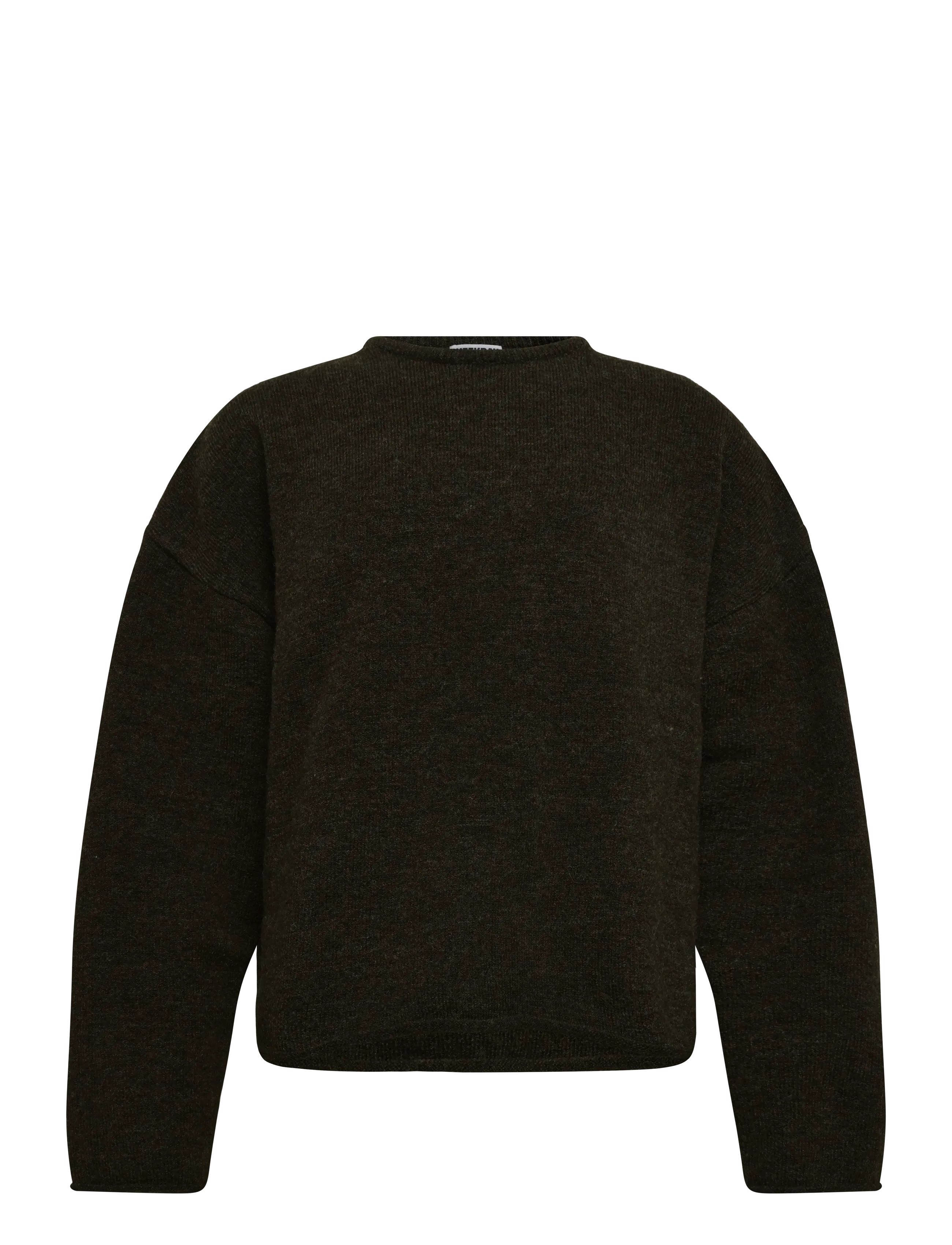 Weekday Boxy Knitted Jumper - Ümara kaelusega - BROWN MELANGE / brown