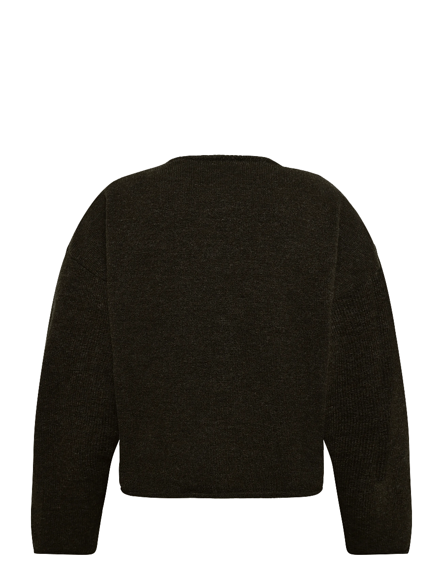 Weekday - Boxy Knitted Jumper - rundhals - brown melange - 1