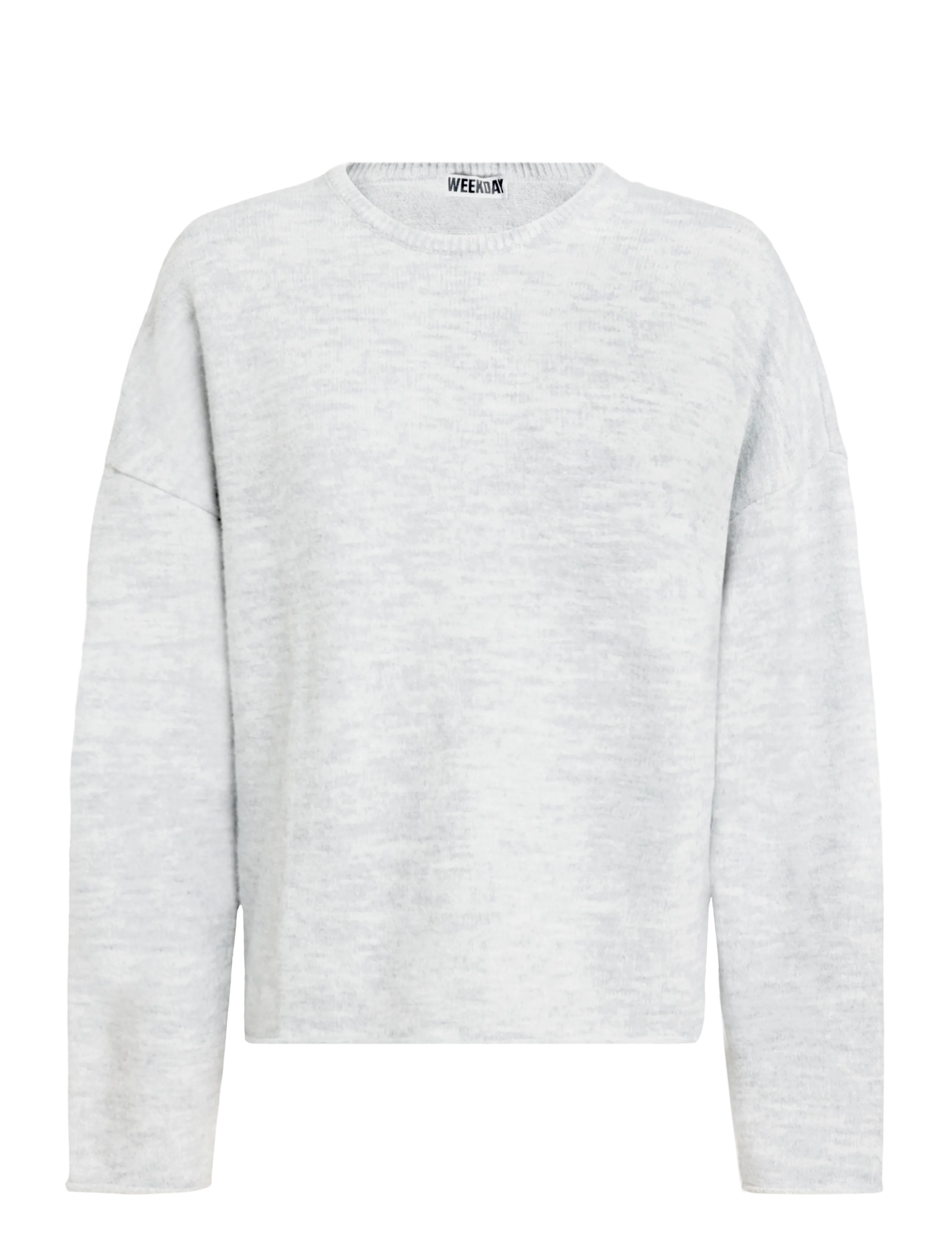 Weekday Boxy Knitted Jumper - Round Necks - GREY MELANGE / grey