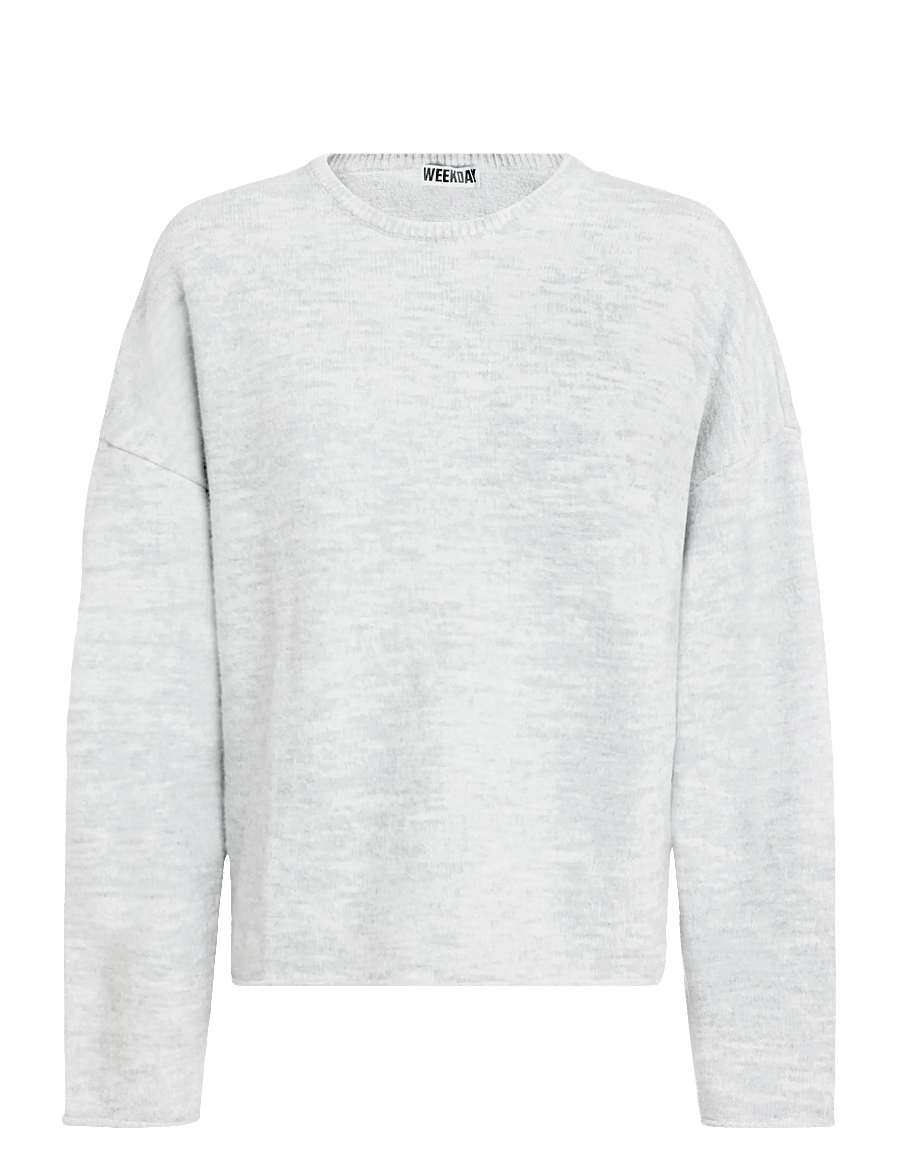 Weekday - Boxy Knitted Jumper - rundhals - grey melange - 0