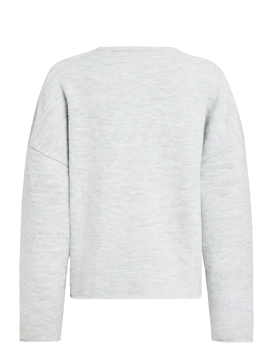 Weekday - Boxy Knitted Jumper - rundhals - grey melange - 1