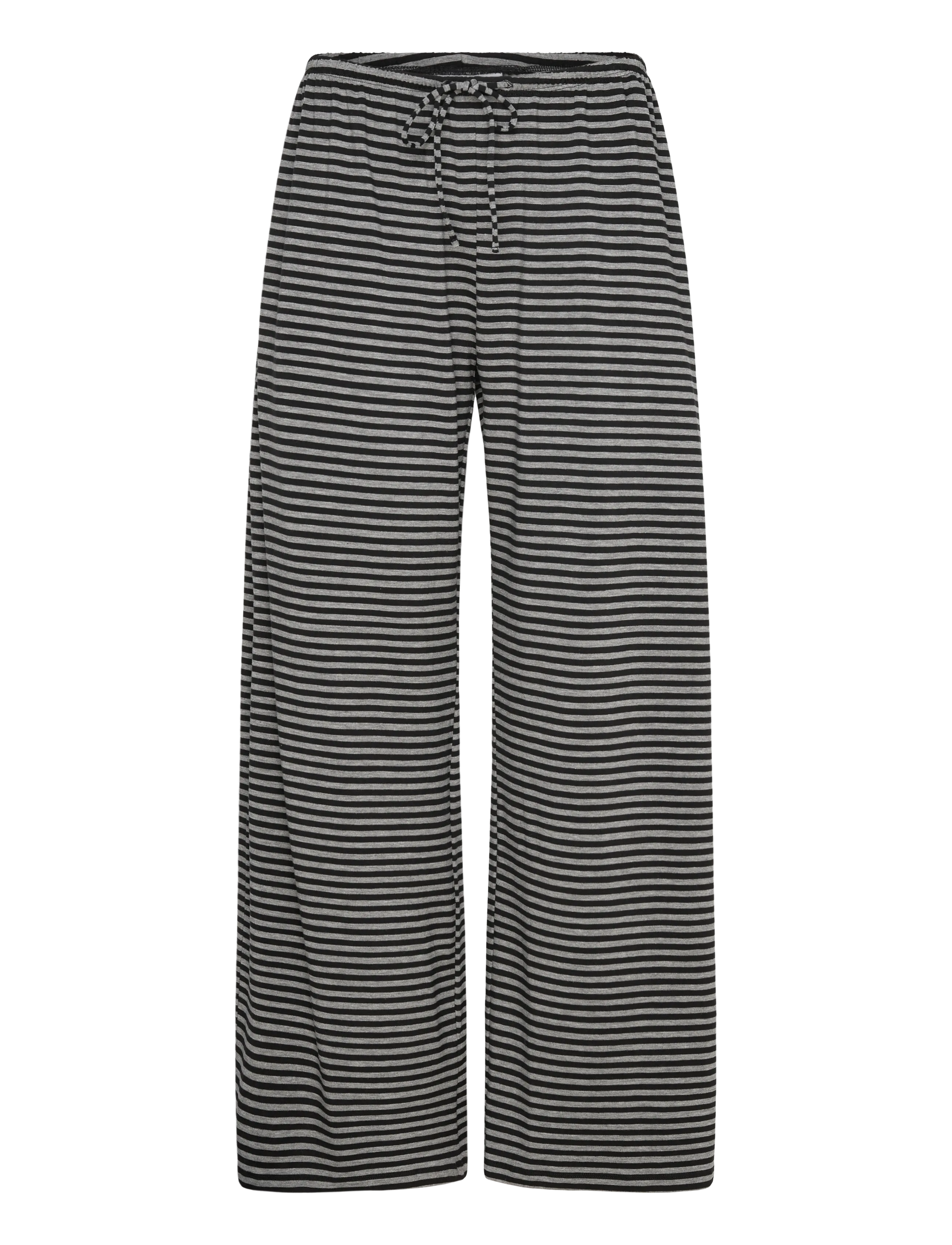 Weekday Wide-Leg Pull-On Lyocell Trousers - Modetrends - GREY MELANGE/BLACK STRIPE / grey