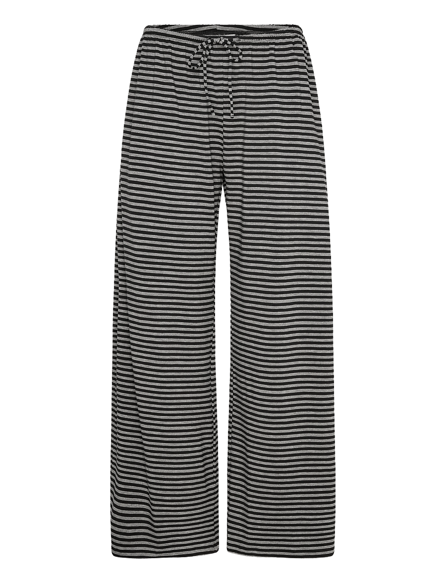 Weekday - Turner Drapey Trousers - bukser med brede ben - grey melange/black stripe - 0