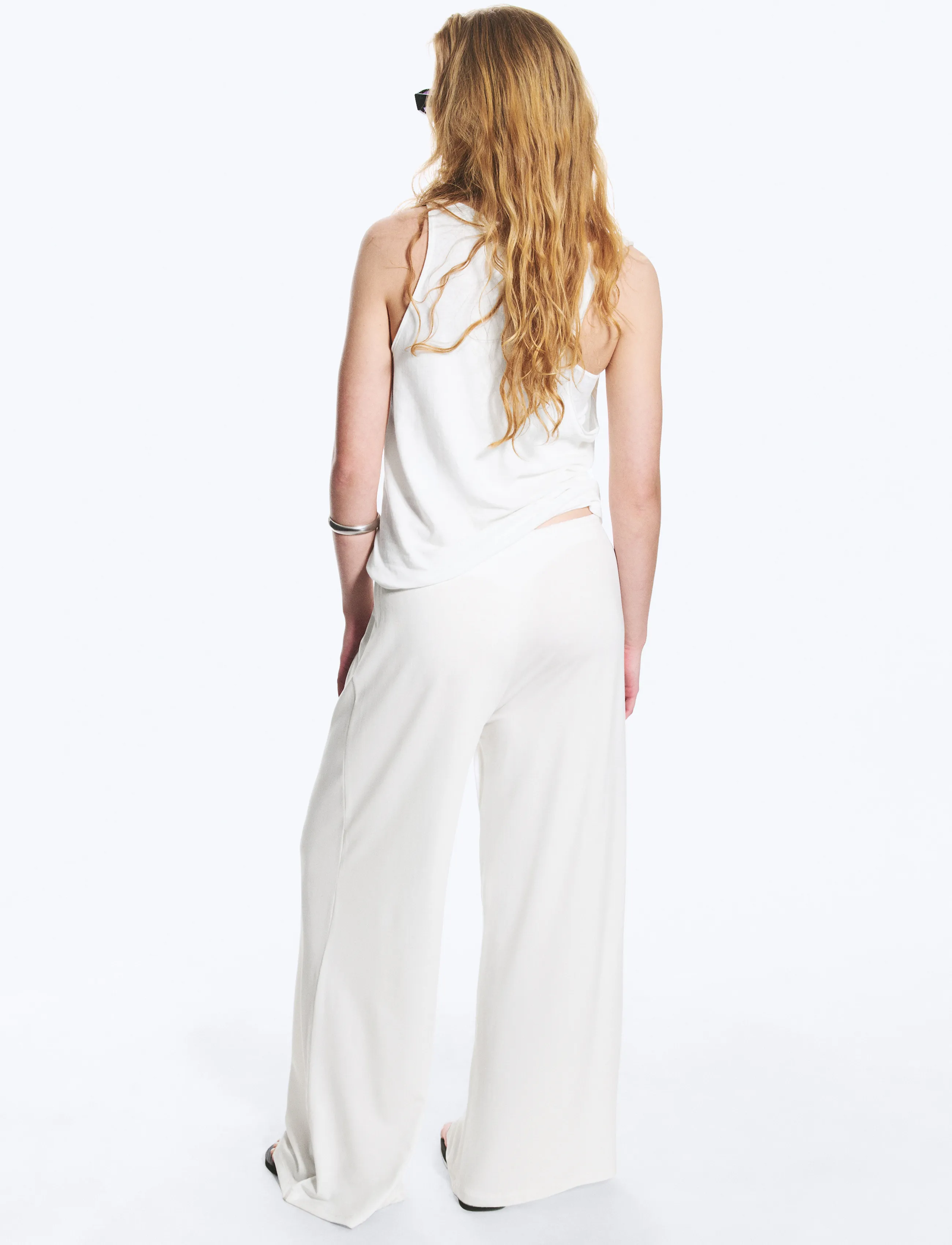 Weekday - Turner Drapey Trousers - bukser med brede ben - white - 5