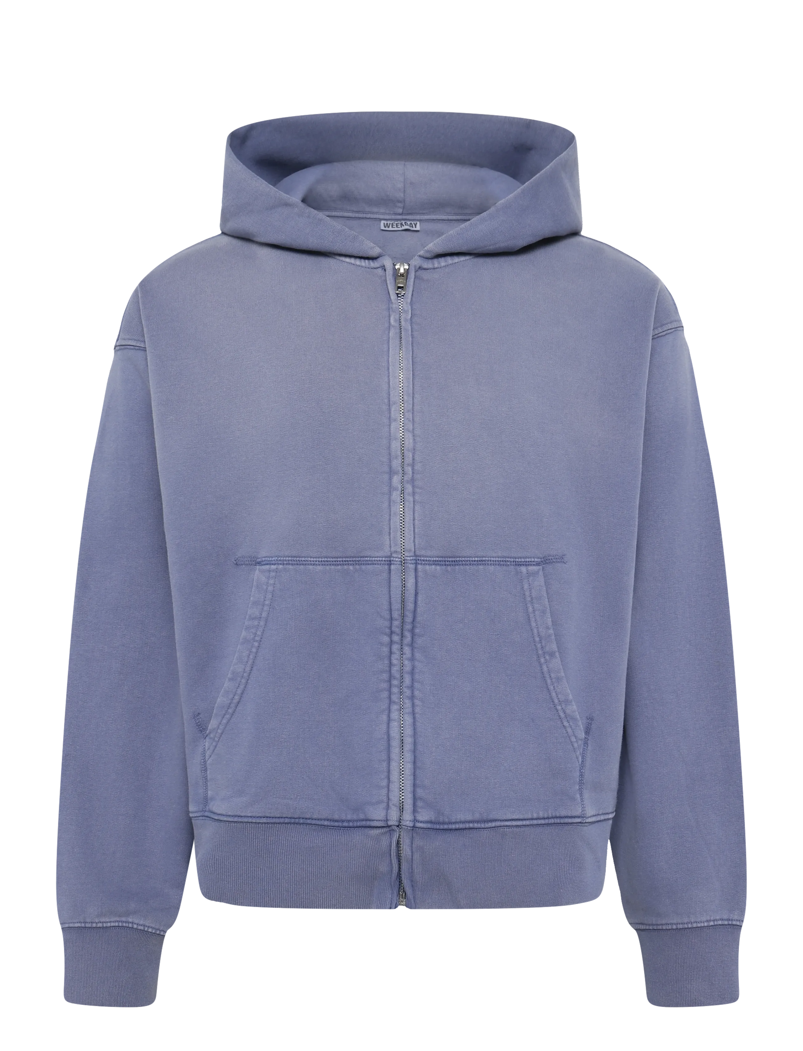 Weekday Vic Boxy Zip Hoodie - Clothing - DARK BLUE / navy