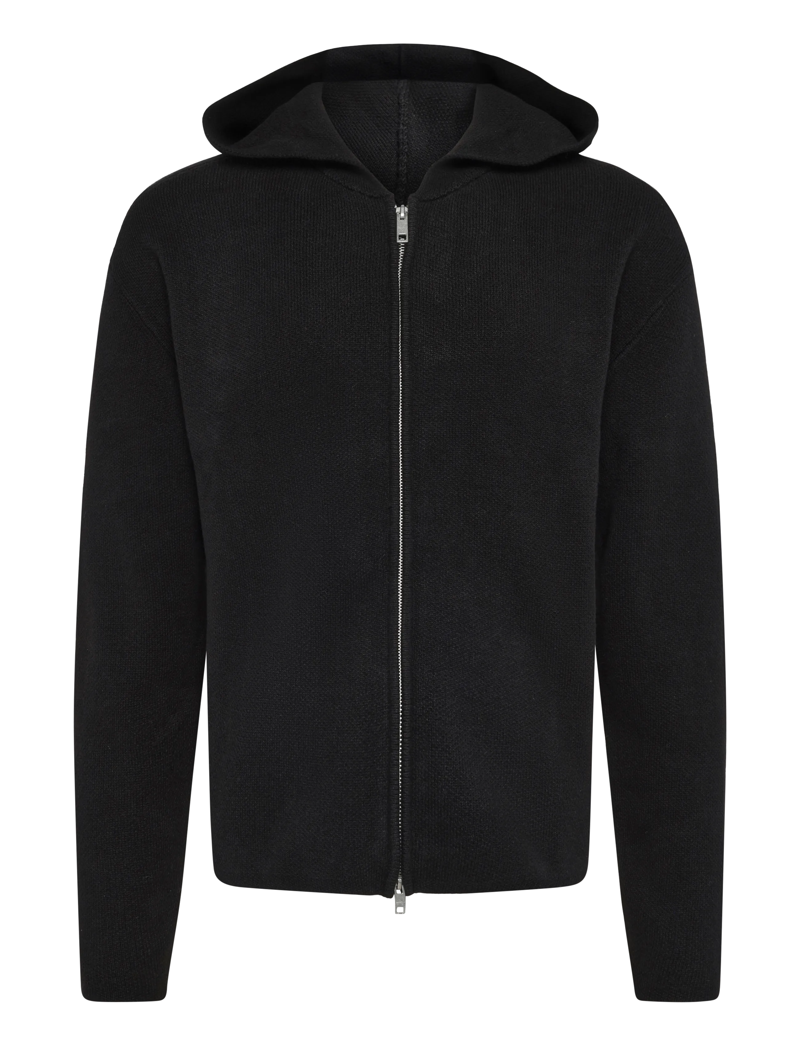 Weekday Knitted Zip-through hoodie - Clothing - BLACK / black